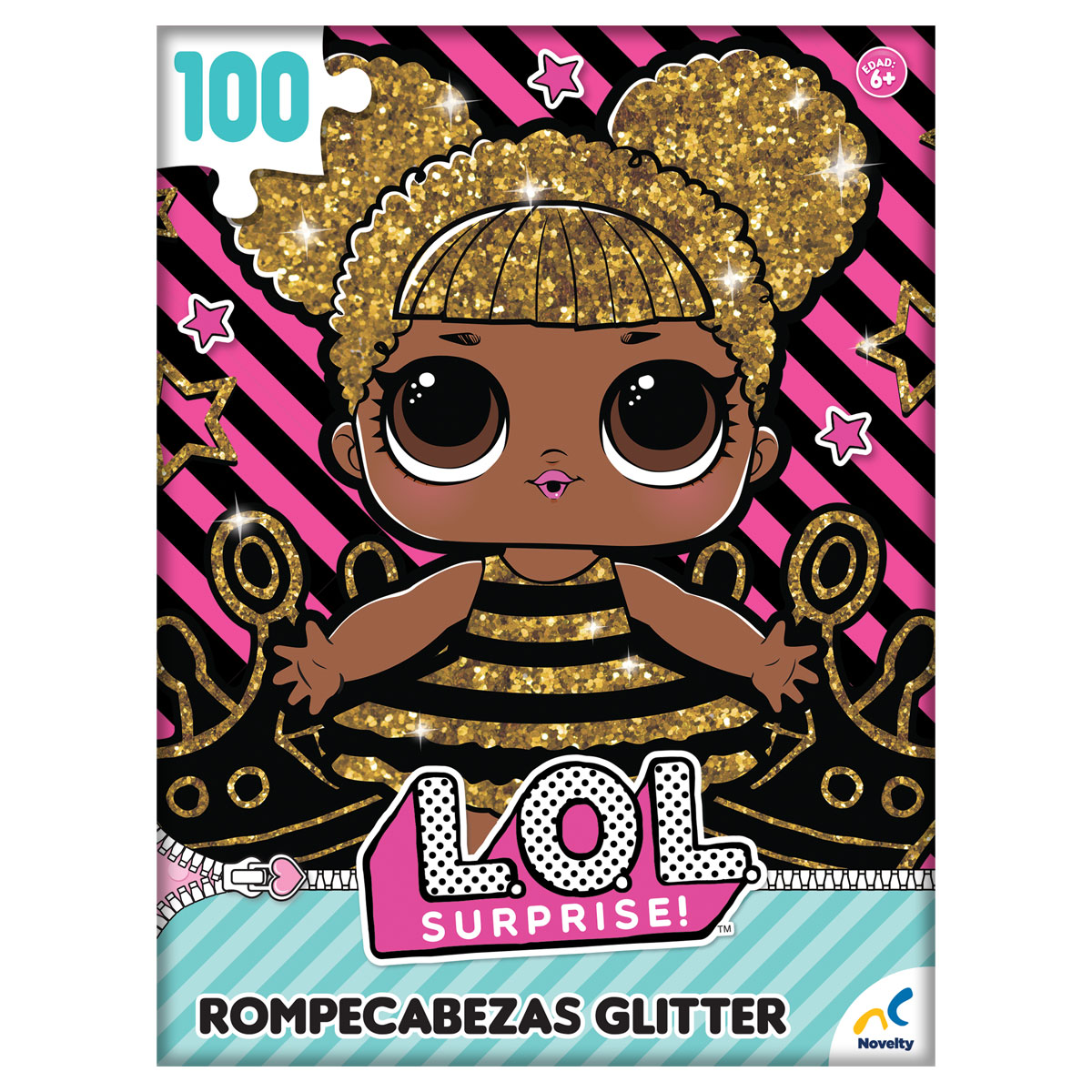 Foto 4 pulgar | Rompecabezas Glitter Lol 100 Piezas Caja Cartón