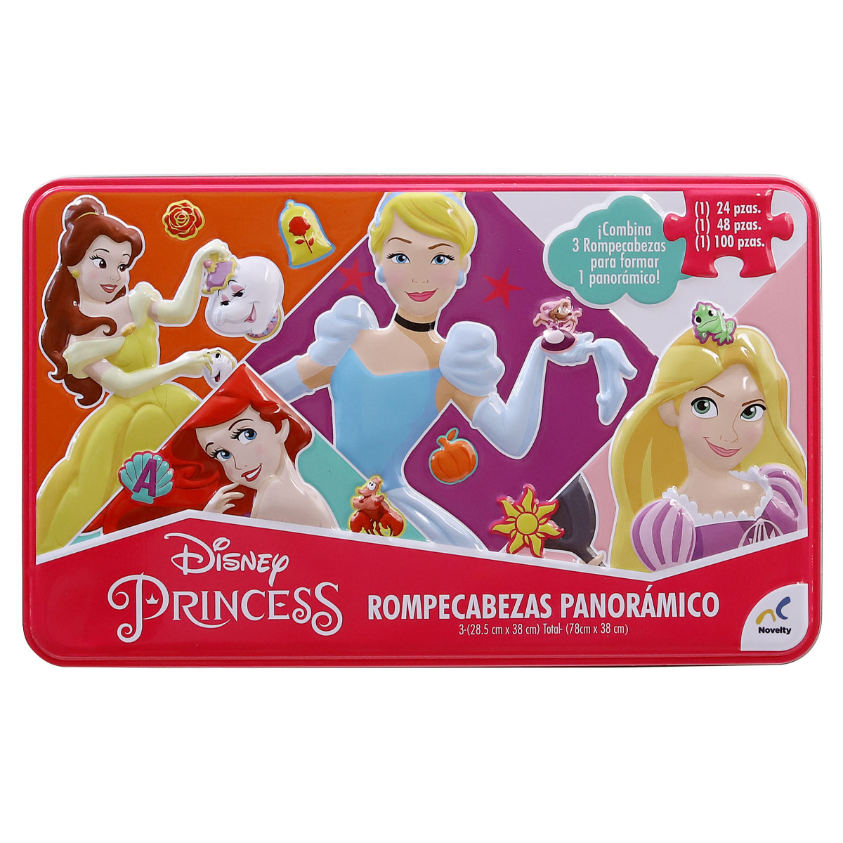 Foto 2 pulgar | Rompecabezas de las Princesas de Disney Panorámico 3 en 1 Novelty