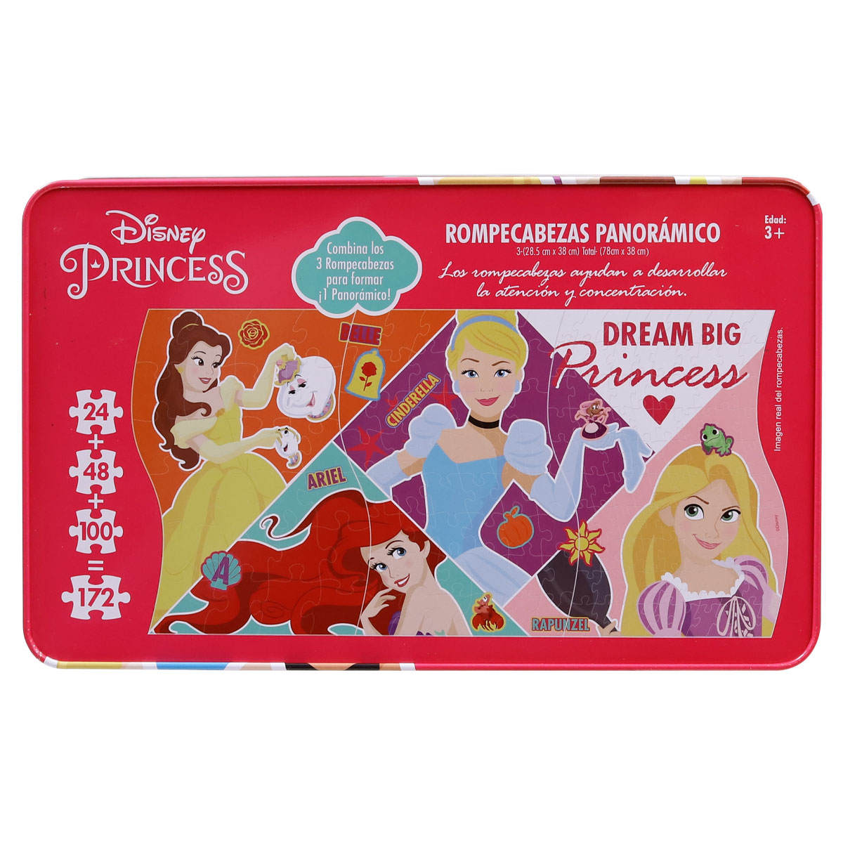 Foto 3 pulgar | Rompecabezas de las Princesas de Disney Panorámico 3 en 1 Novelty