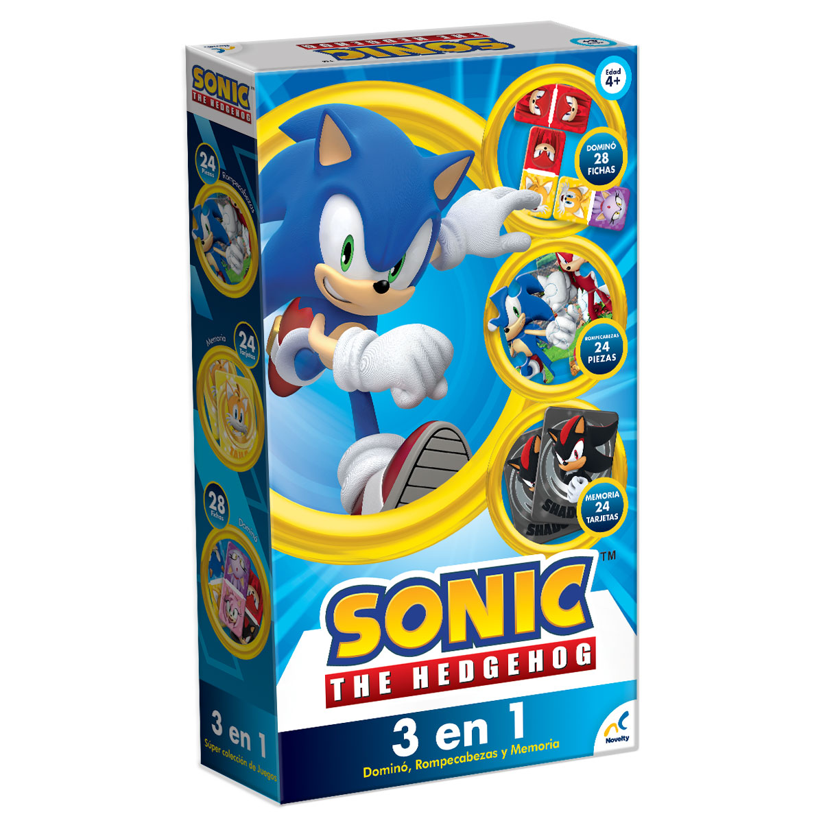 Foto 2 pulgar | Set de Juegos 3 en 1 para Niños de Sonic Novelty Multicolor