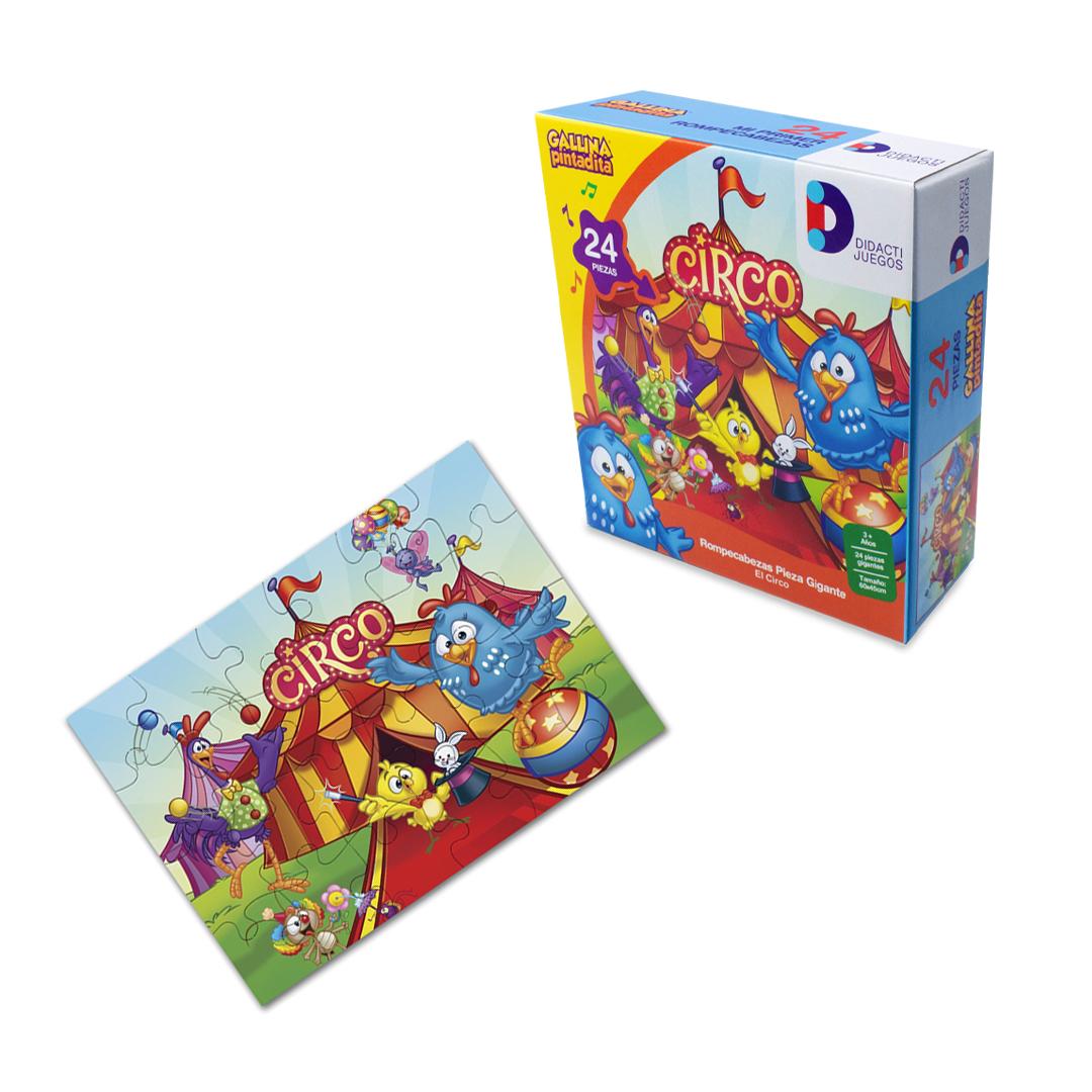 Foto 2 pulgar | Rompecabezas Didacti Juegos Circo Multicolor Pieza Gigante Gallina Pintadita Circo 24 Piezas