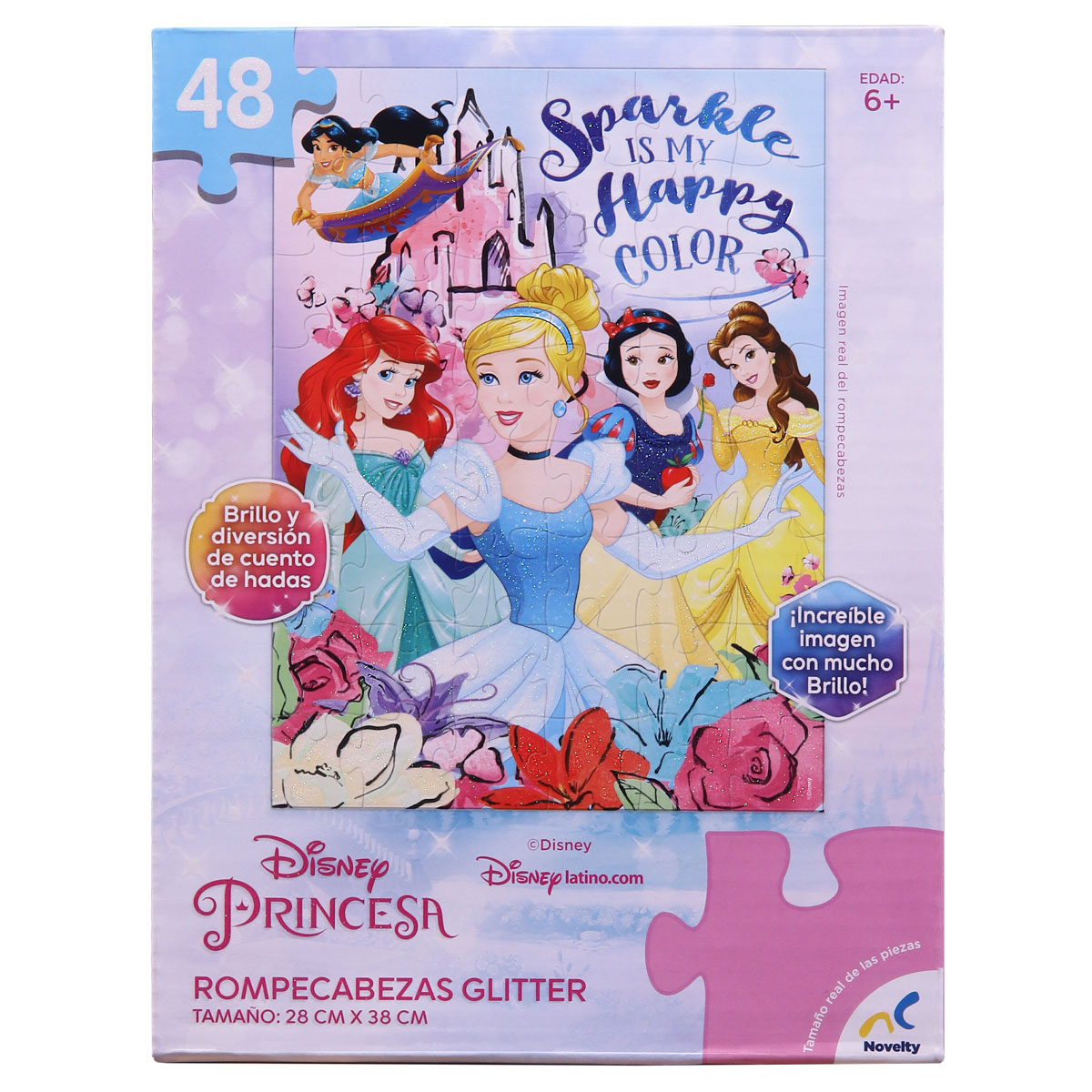 Foto 3 | Rompecabezas Glitter Novelty Disney Princesa 48 Piezas