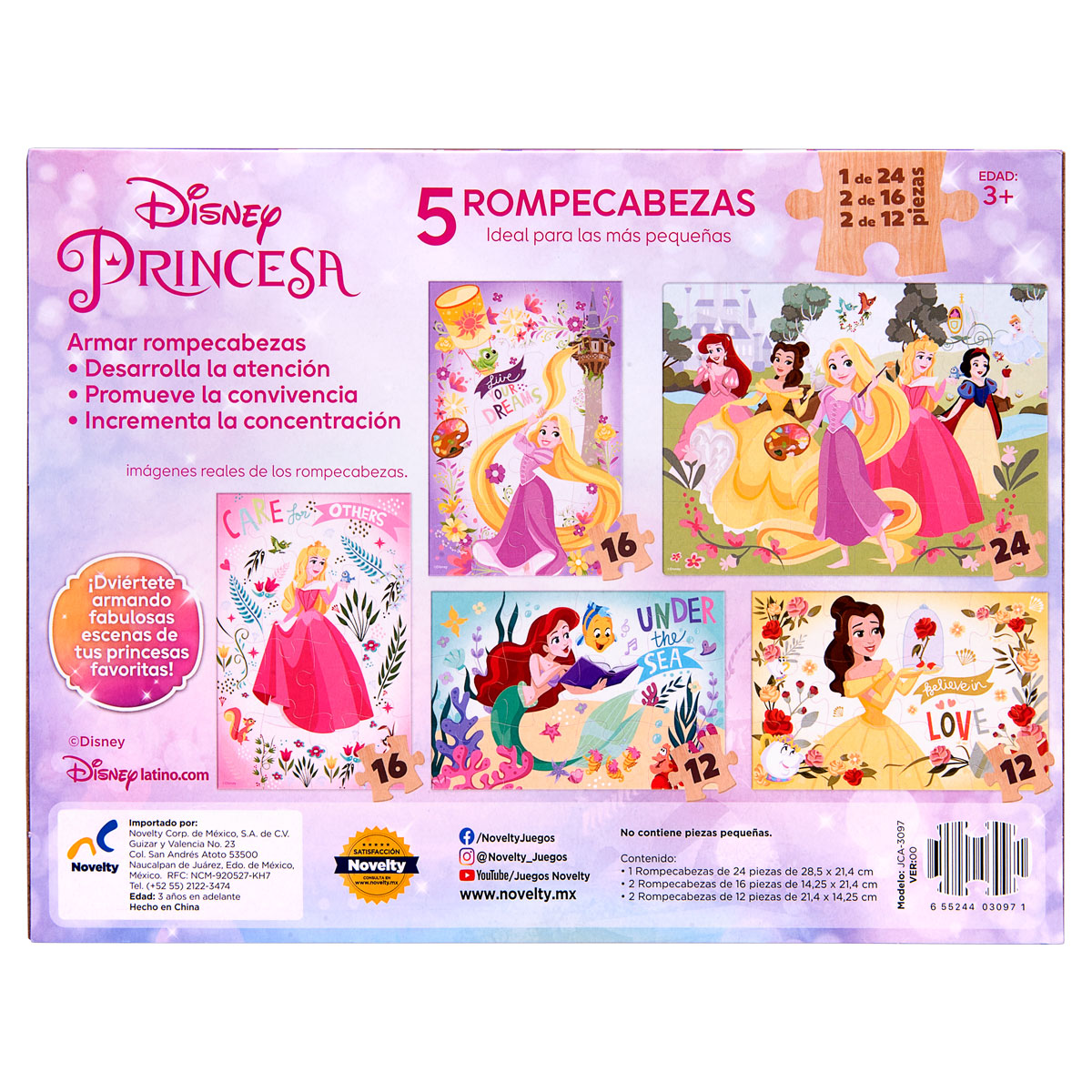 Foto 4 pulgar | Rompecabezas 5 en 1 De Princesas para Niños Novelty Multicolor