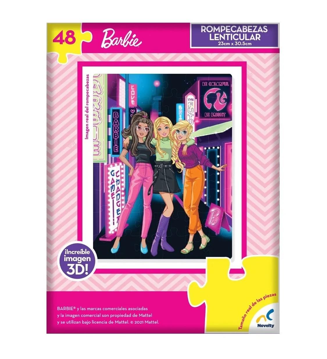 Foto 4 pulgar | Rompecabezas Lenticular Barbie con 48 Piezas Caja Cartón Novelty Multicolor