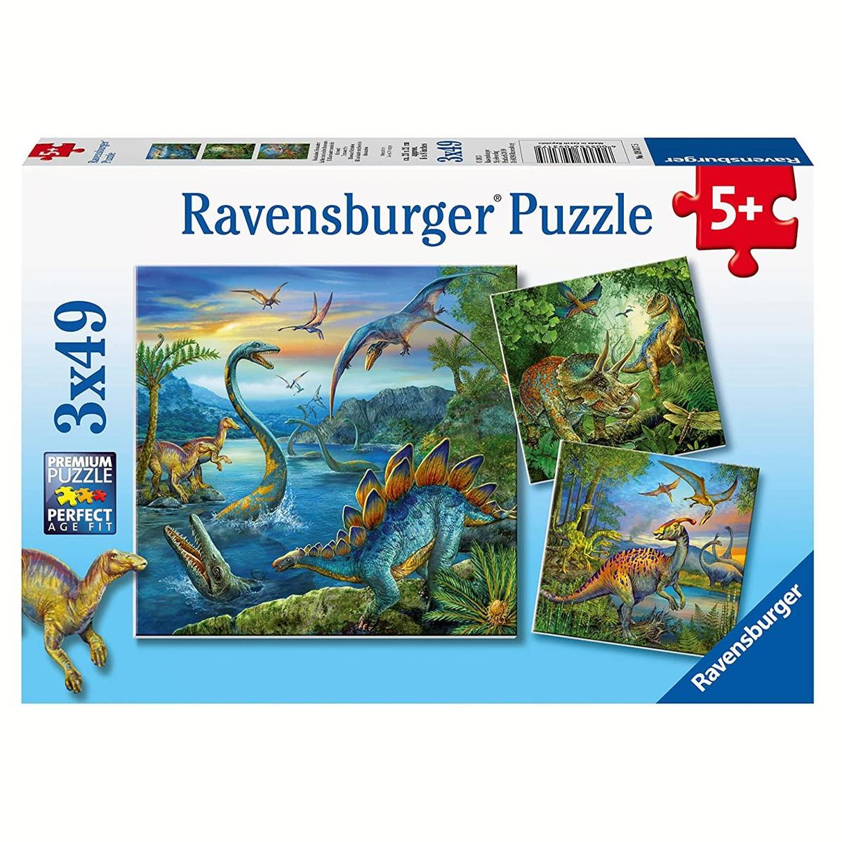 Foto 1 | Rompecabezas Dinosaurios Ravensburger 3x49 Piezas