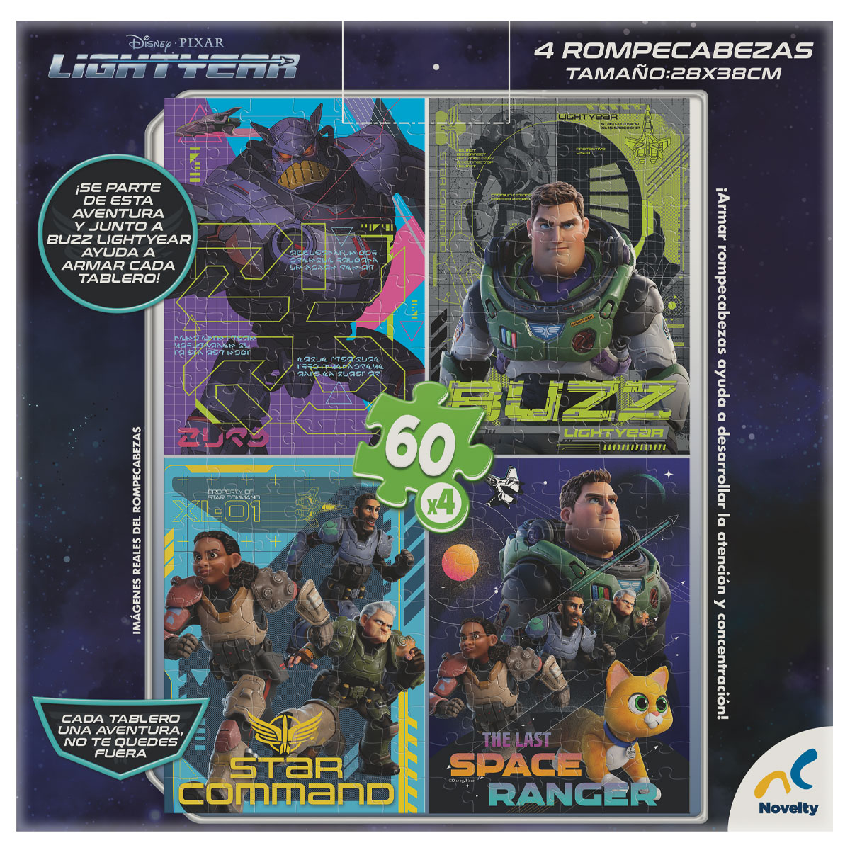 Foto 3 | Rompecabezas 4 en 1 para Niños de Lightyear - Novelty