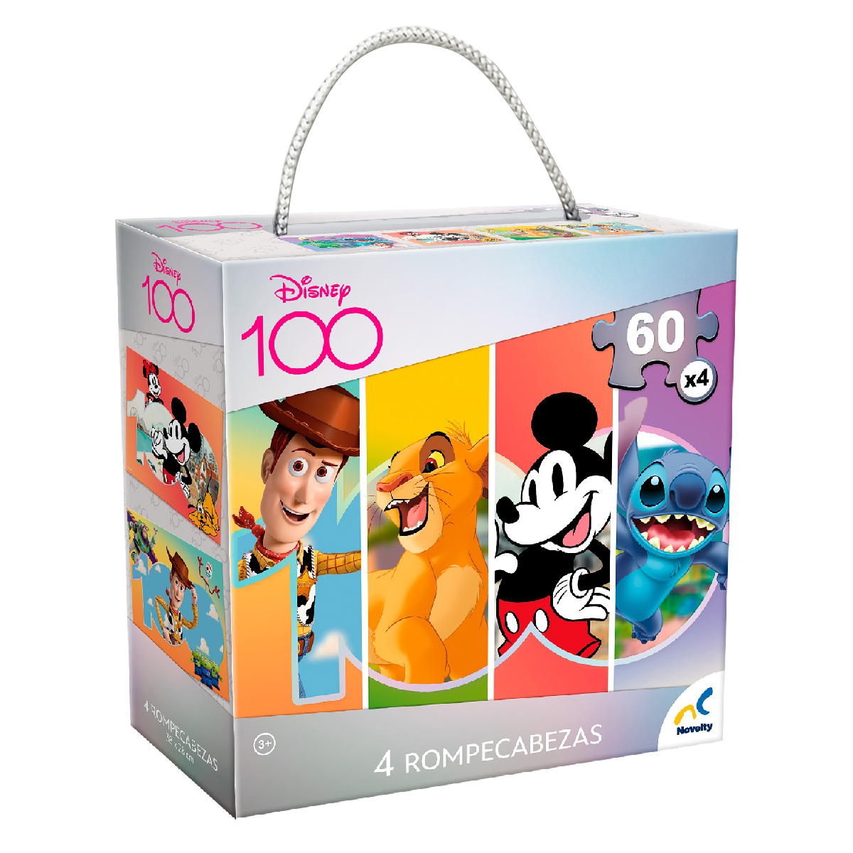 Rompecabezas Novelty 4 En 1 Disney 100 Aniversario Pixar 60 Piezas