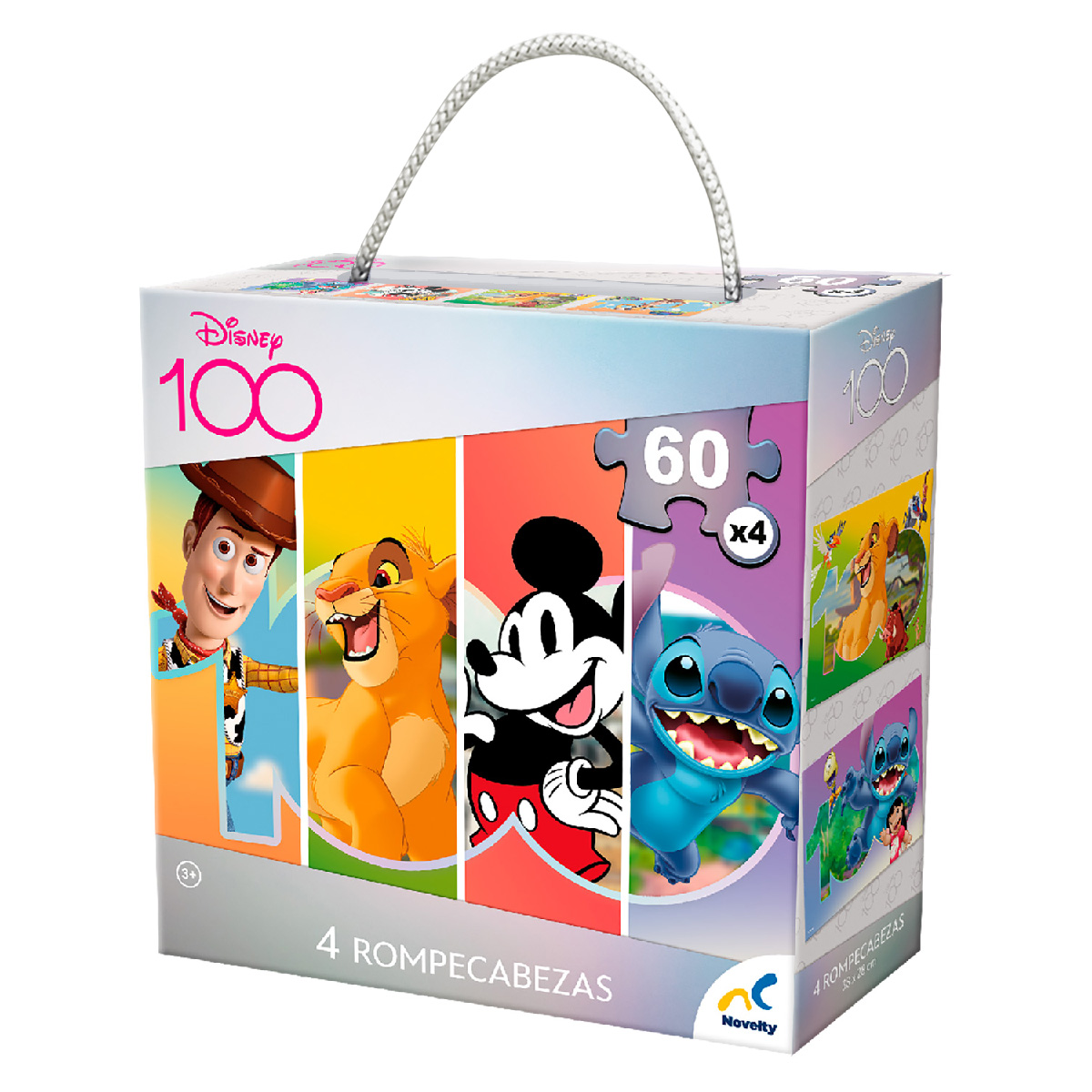 Foto 2 | Rompecabezas Novelty 4 En 1 Disney 100 Aniversario Pixar 60 Piezas