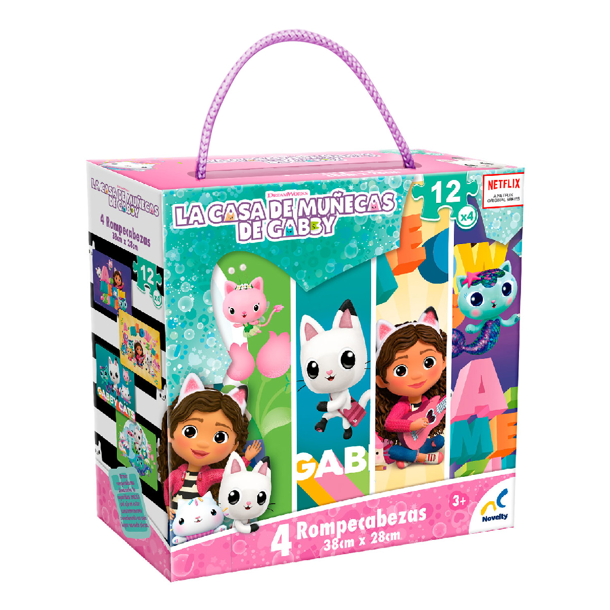 Rompecabezas Novelty 4 En 1 Gabby's Doll House 12 Piezas c/u $219