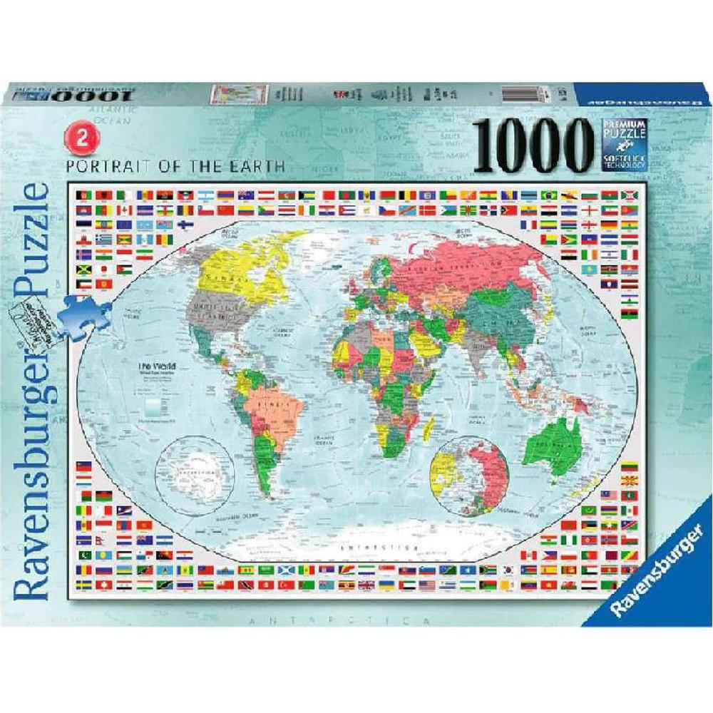 Rompecabezas Ravensburger Mapamundi de Banderas 1000 Piezas