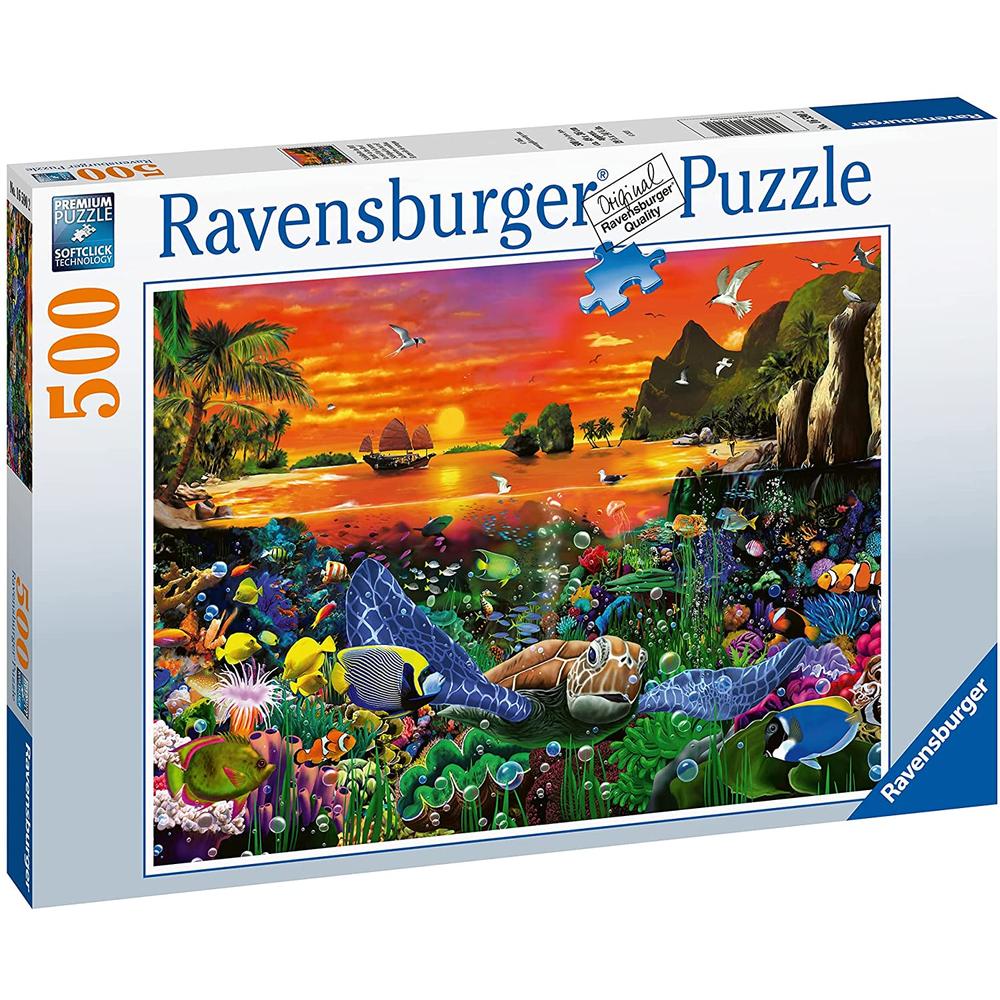 Foto 2 pulgar | Rompecabezas Ravensburger Tortuga en el Arrecife 500 Piezas