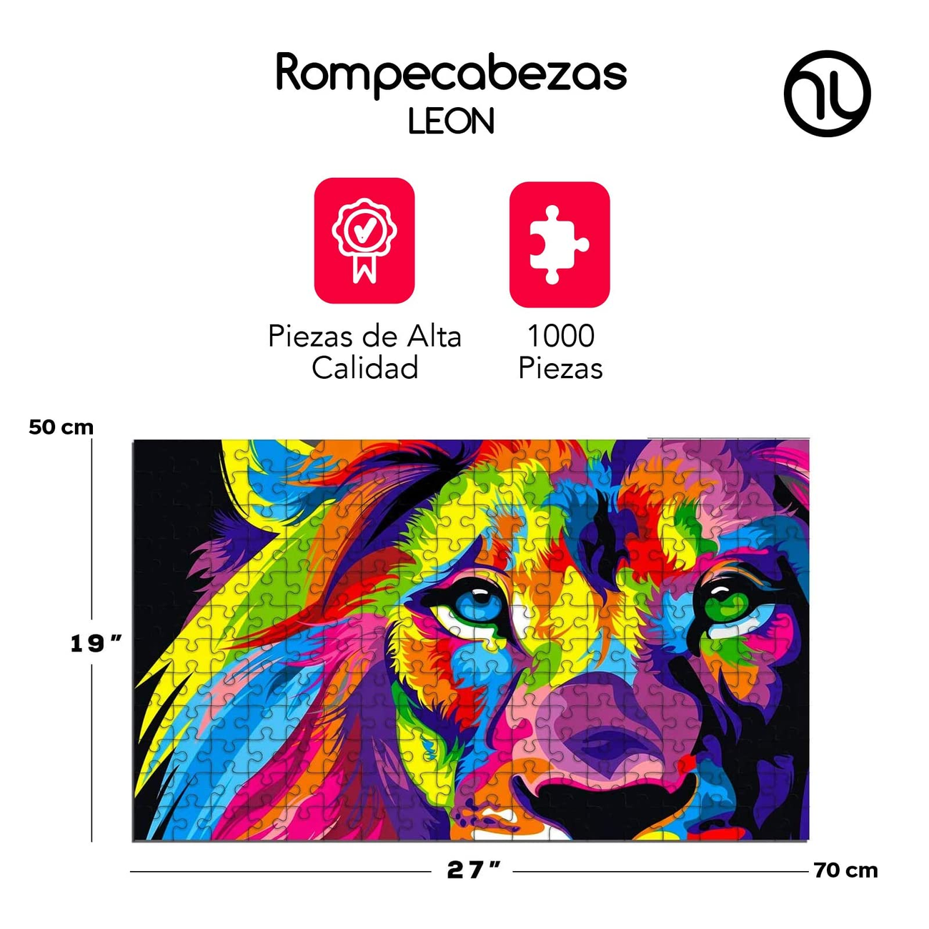 Foto 3 pulgar | Rompecabezas León Multicolor Para Toda La Familia 1000 Pzas