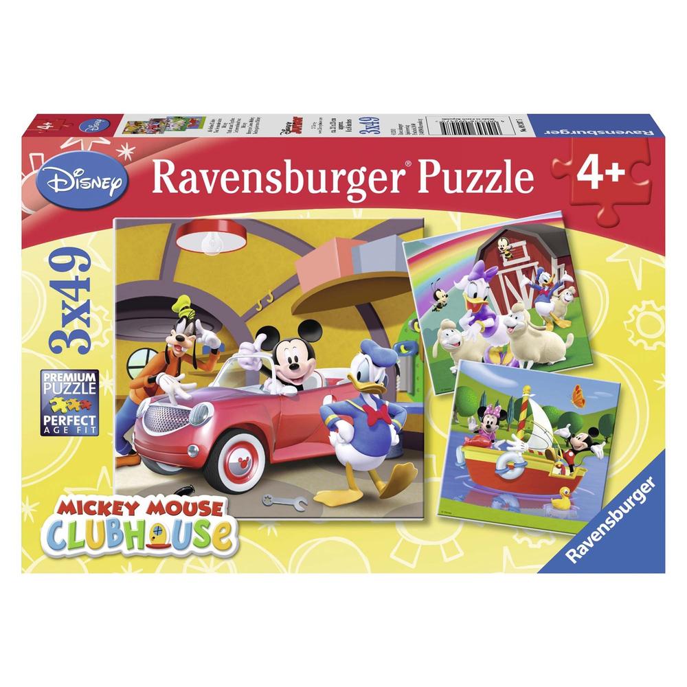 Rompecabezas Ravensburger 3 en 1 Todo Mundo Ama a Mickey 49 Piezas Cada Uno