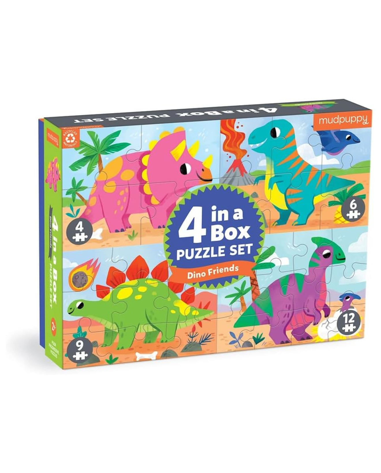 Set de 4 Rompecabezas Infantiles Dino Friends