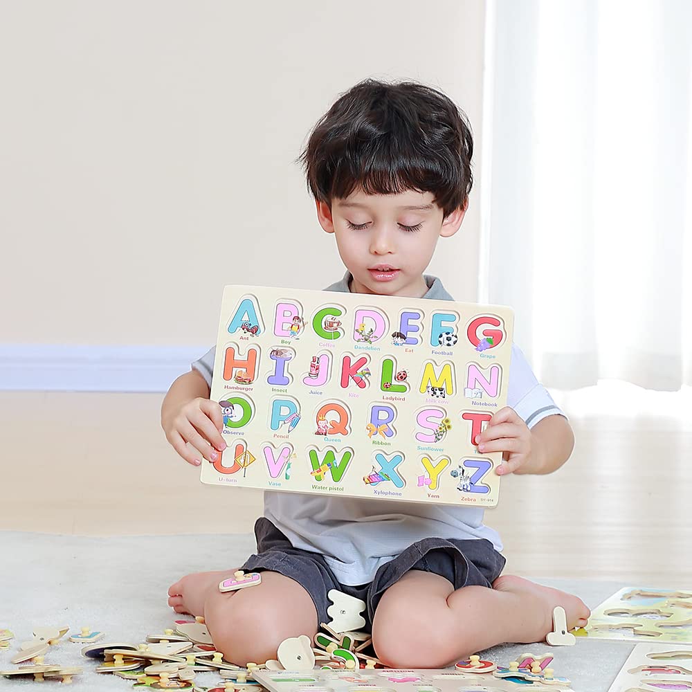 Foto 2 | Venta Internacional - Juego De Rompecabezas Grinnnie De Madera Montessori Para Niños De 2 A 4 Años, 3 Unidades