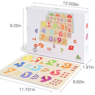 Foto 6 | Venta Internacional - Juego De Rompecabezas Grinnnie De Madera Montessori Para Niños De 2 A 4 Años, 3 Unidades