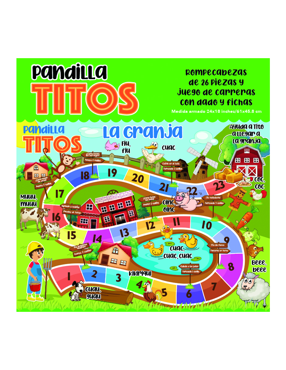 Rompecabezas y Juego de Carreras Flink La Granja de Titos 26 Piezas