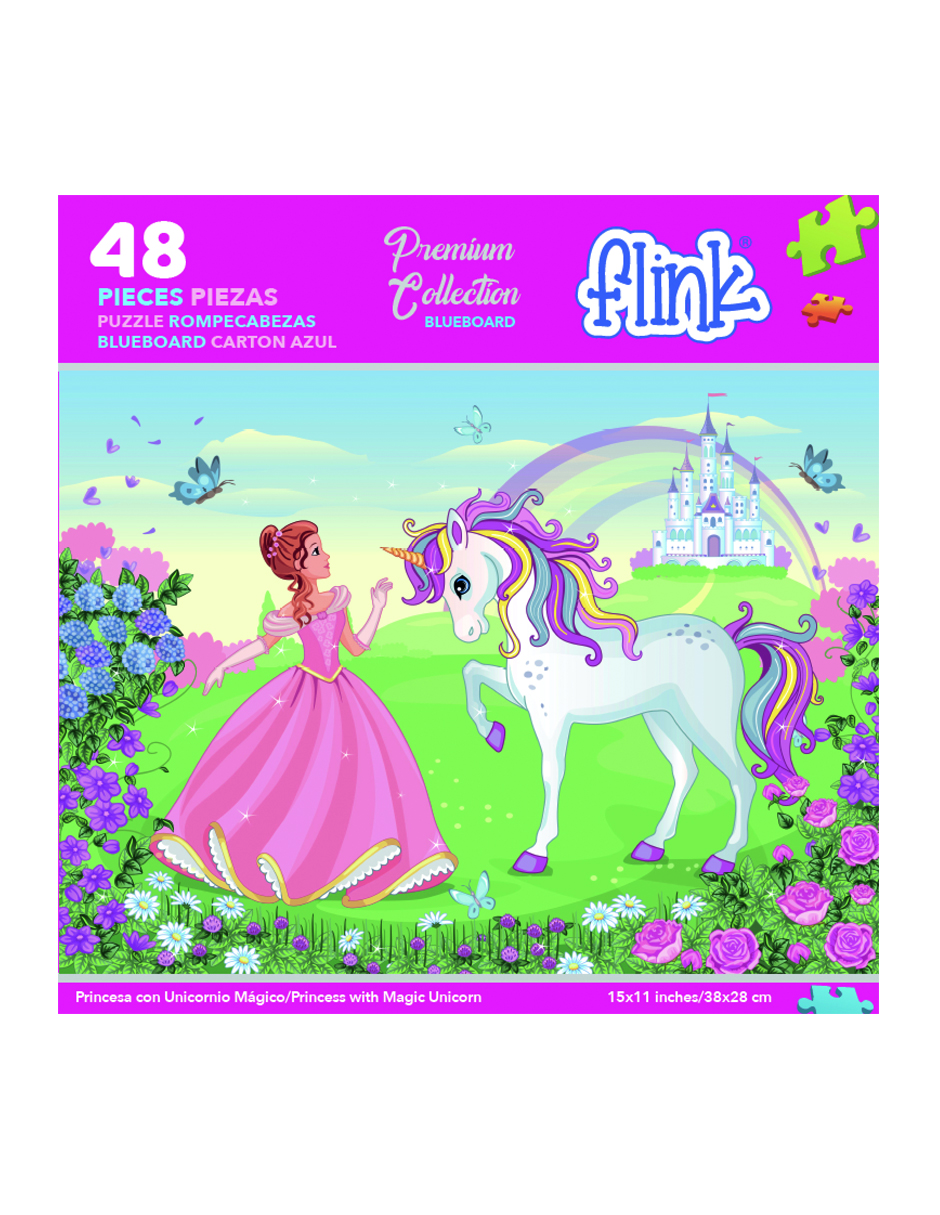 Foto 2 pulgar | Rompecabezas Infantil Flink Princesa con Unicornio Mágico 48 Piezas