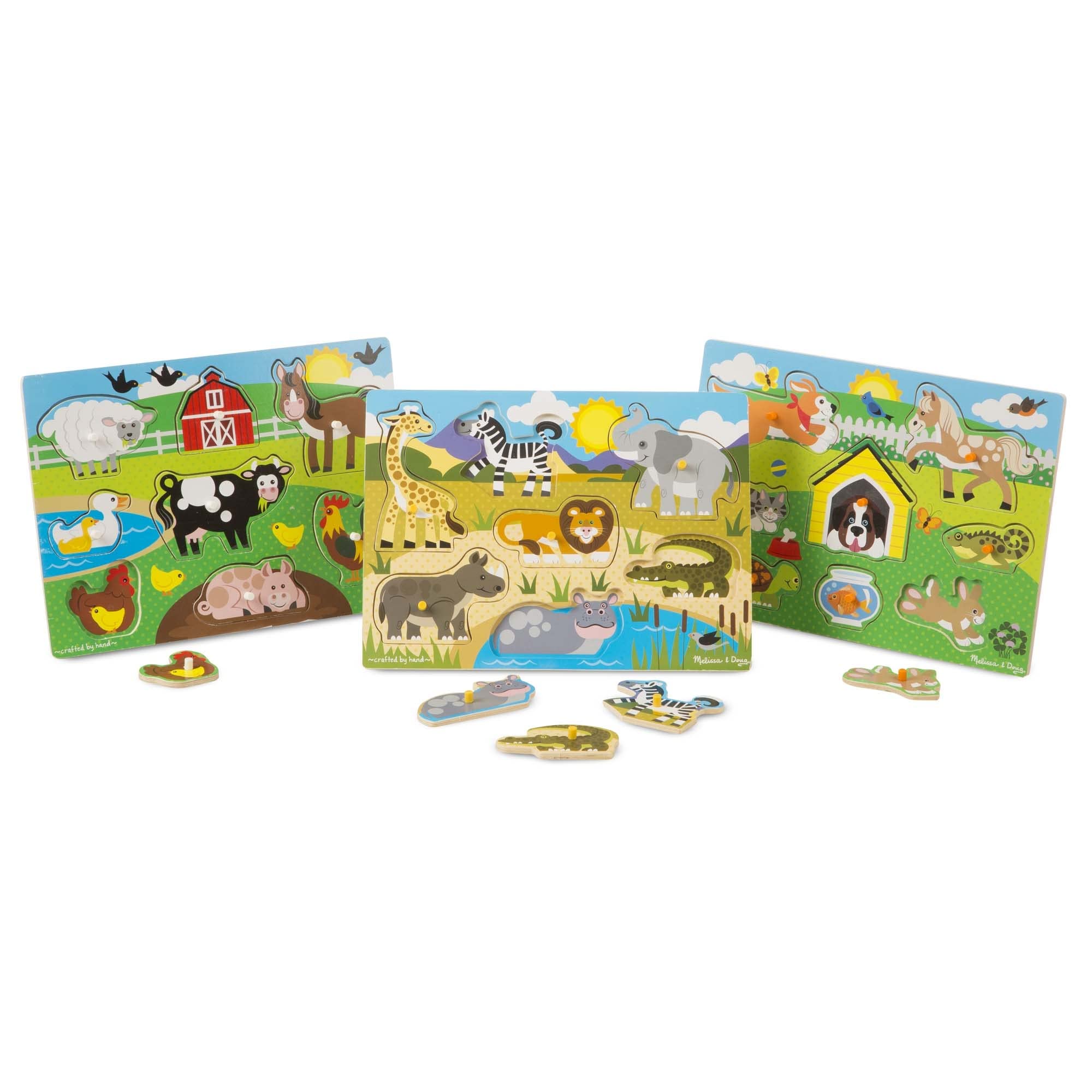 Foto 2 pulgar | Set De Rompecabezas De Madera Melissa & Doug World Of Animals - Venta Internacional.