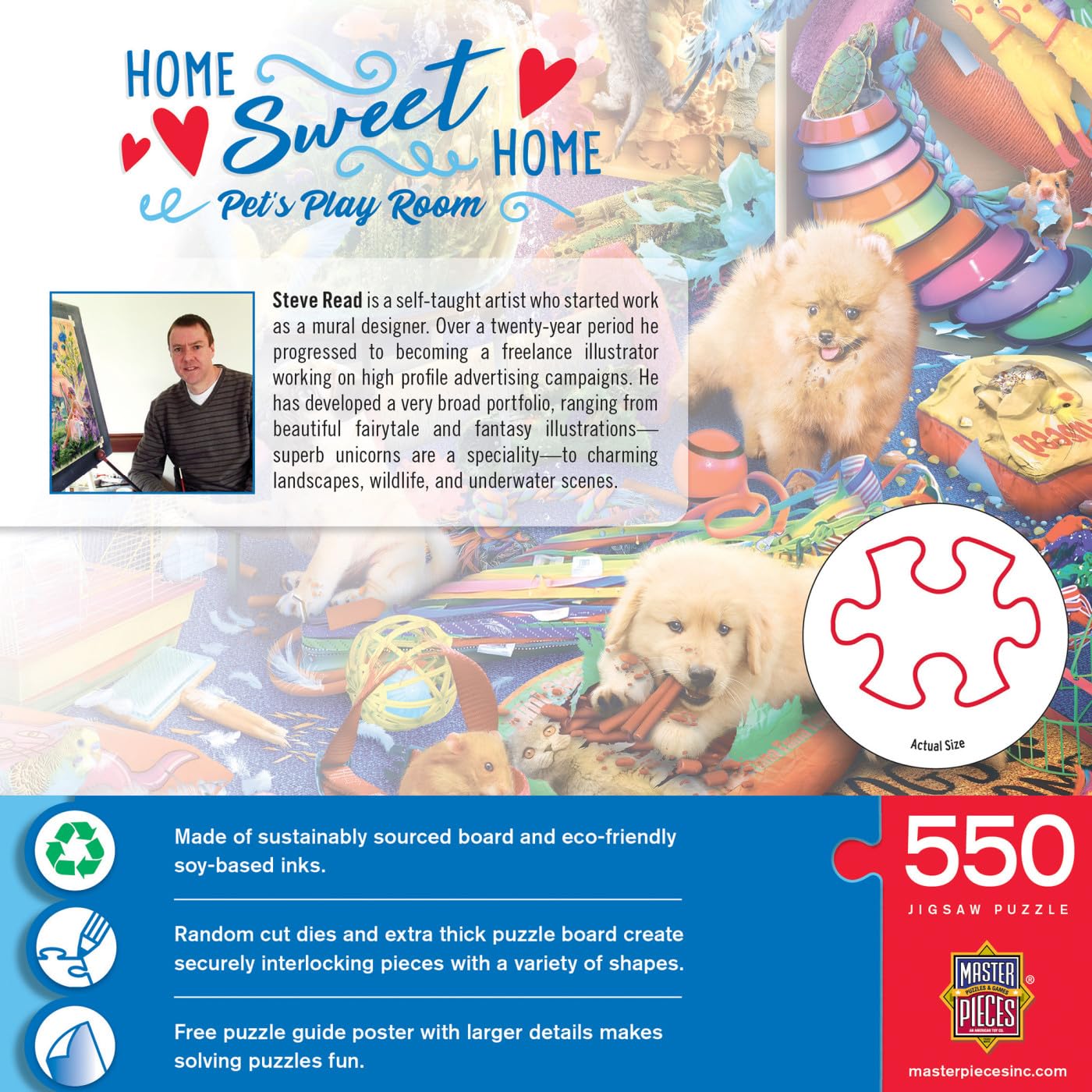 Foto 4 pulgar | Rompecabezas MasterPieces Pet's Playroom 550 Piezas - Venta Internacional
