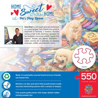 Foto 3 | Rompecabezas MasterPieces Pet's Playroom 550 Piezas - Venta Internacional