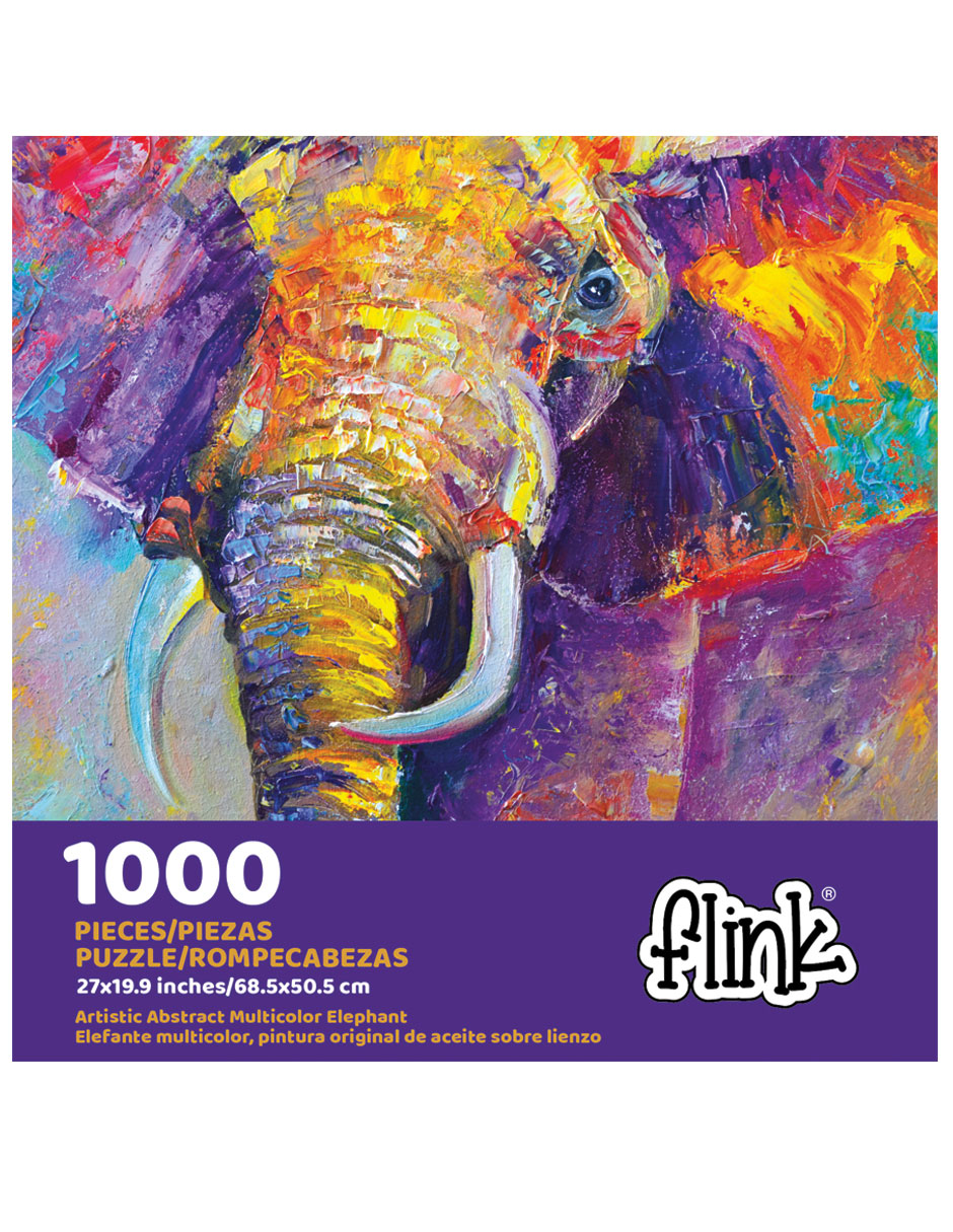 Foto 1 | Rompecabezas Flink Elefante 68.5x50.5 cm 1000 Piezas