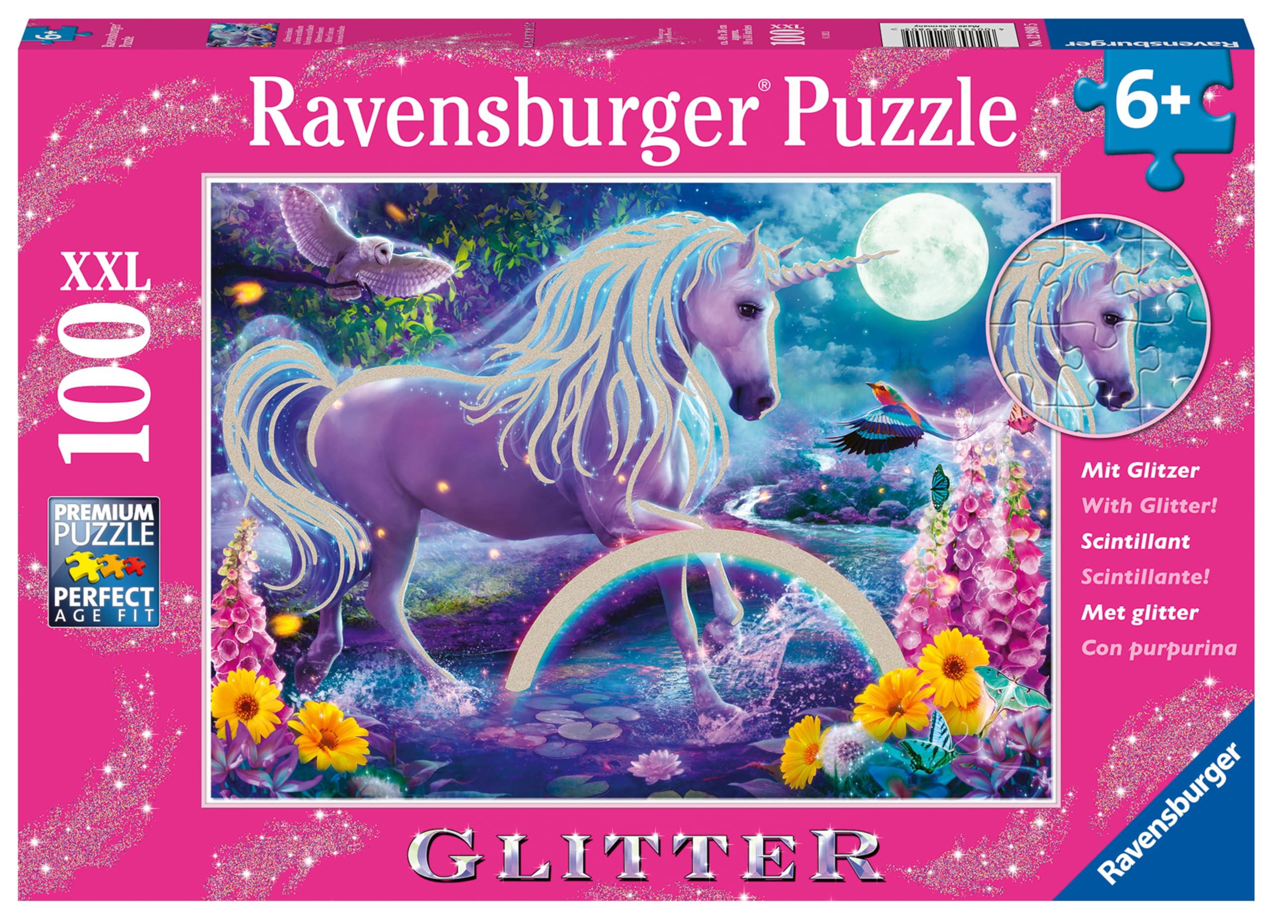 Foto 2 pulgar | Rompecabezas Ravensburger con Purpurina Unicornio 100 Piezas para Niños - Venta Internacional