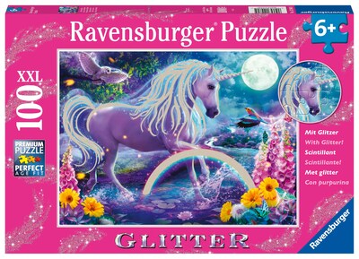Foto 1 | Rompecabezas Ravensburger con Purpurina Unicornio 100 Piezas para Niños - Venta Internacional