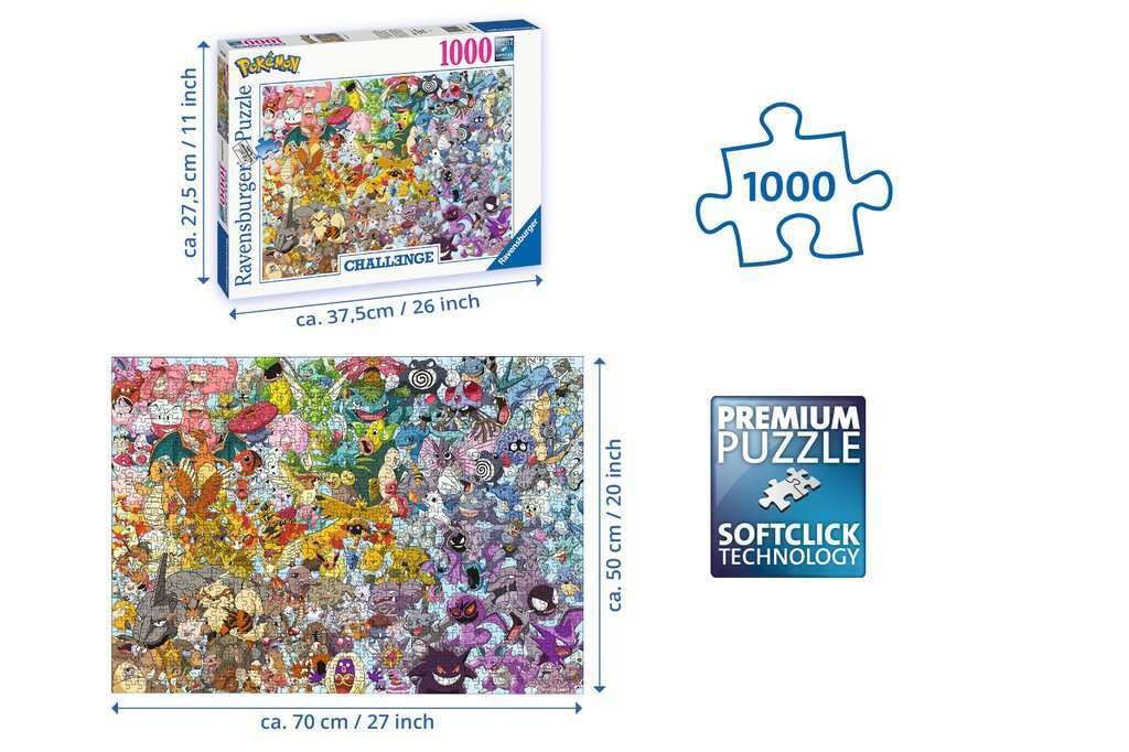 Foto 4 pulgar | Rompecabezas Ravensburger Pokémon 1000 Piezas - Venta Internacional