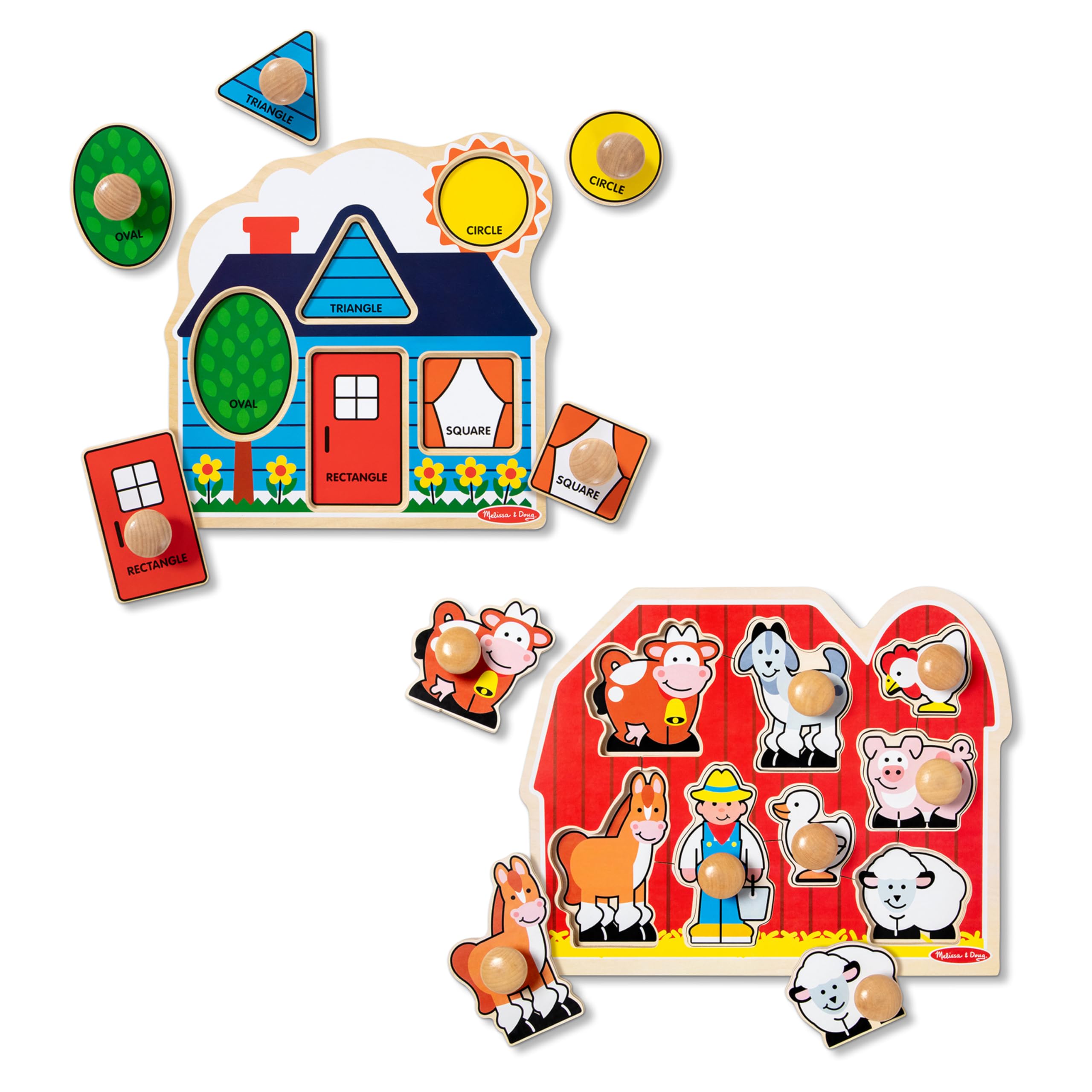 Foto 2 pulgar | Pomo Gigante de Madera Puzzle Melissa & Doug Paquete de 2 Unidades para Bebés - Venta Internacional