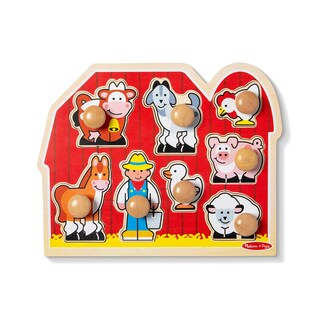 Foto 2 | Pomo Gigante de Madera Puzzle Melissa & Doug Paquete de 2 Unidades para Bebés - Venta Internacional