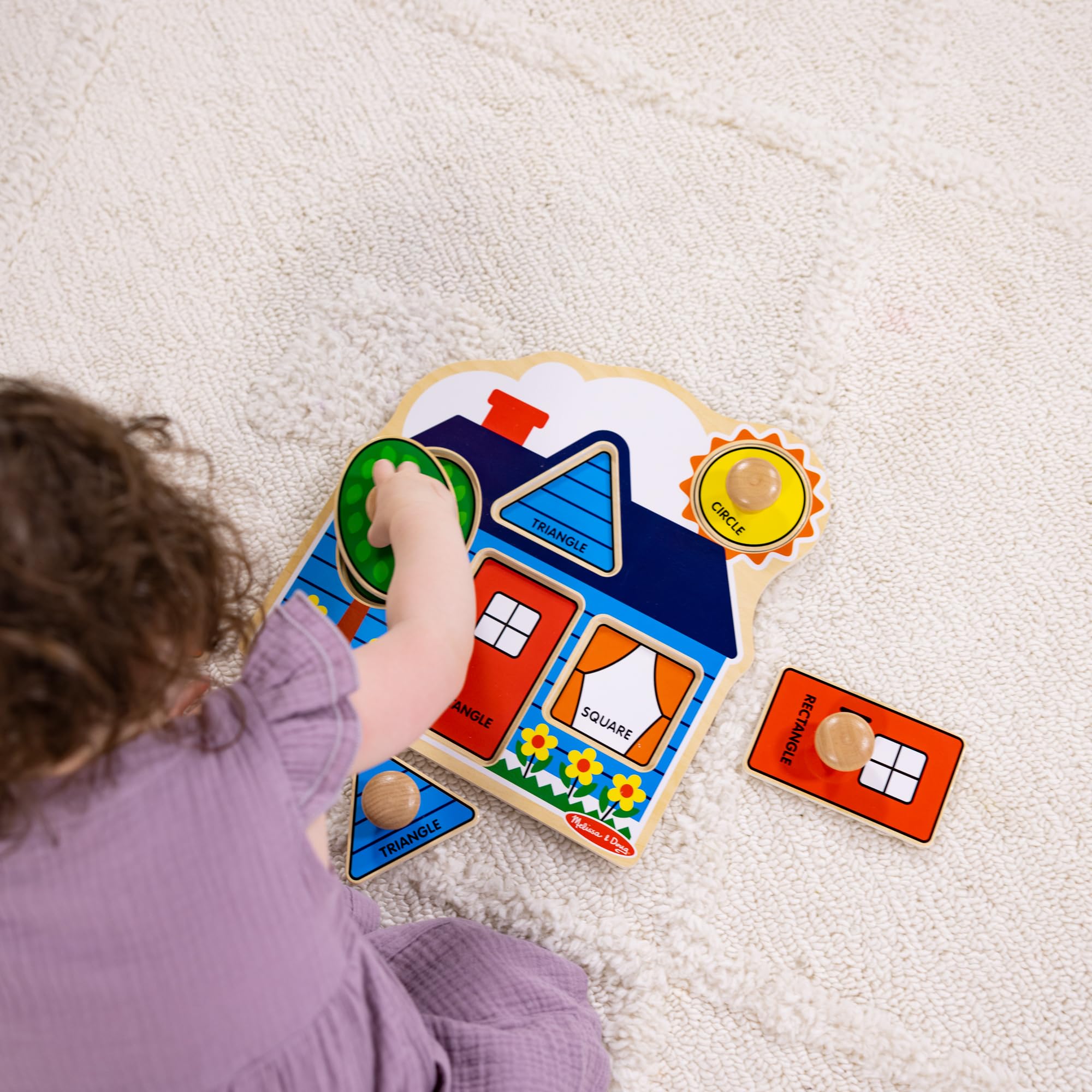 Foto 7 | Pomo Gigante de Madera Puzzle Melissa & Doug Paquete de 2 Unidades para Bebés - Venta Internacional