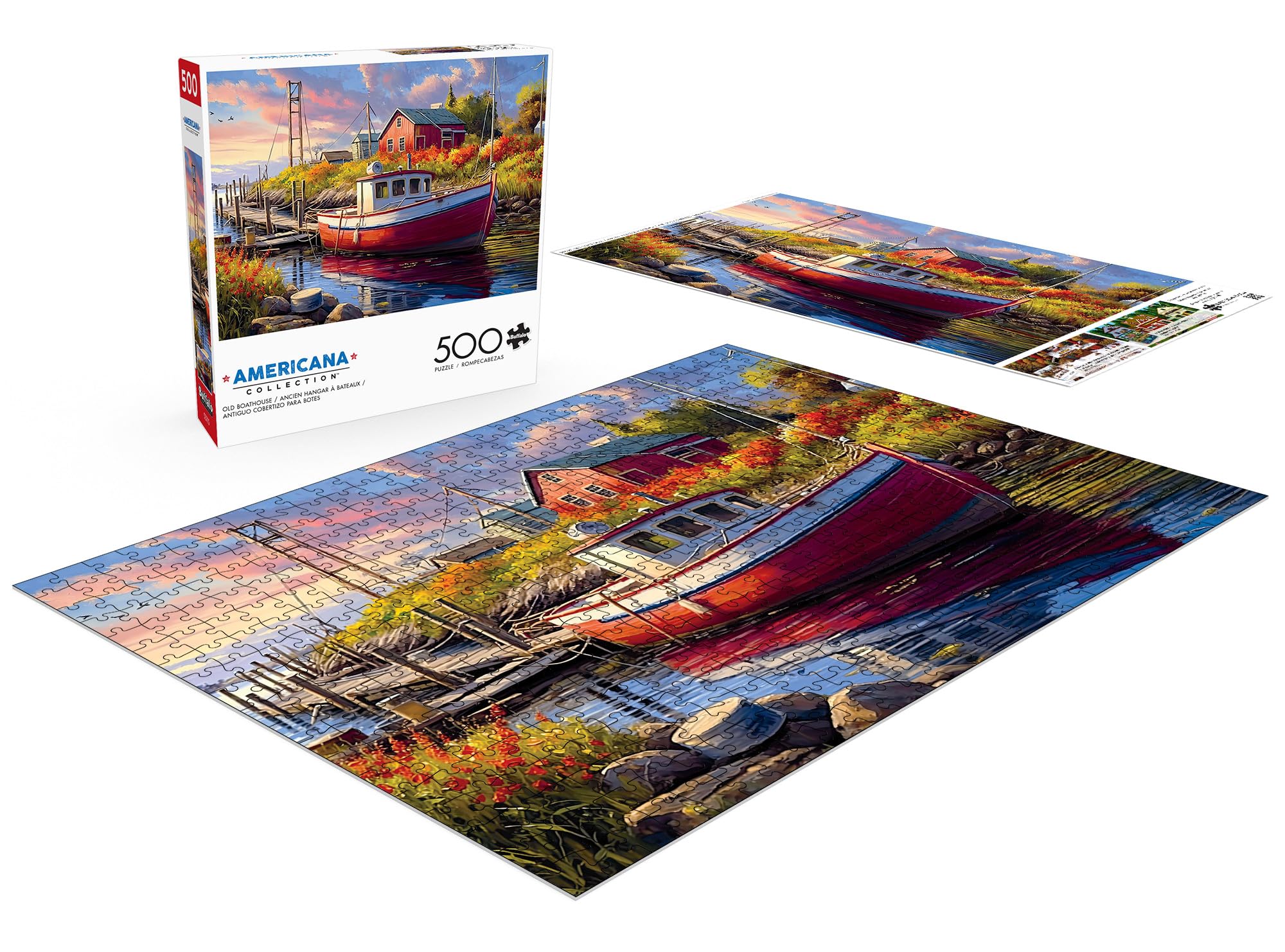 Foto 5 pulgar | Rompecabezas Buffalo Games Imagine It Images Old Boathouse 500 Piezas - Venta Internacional