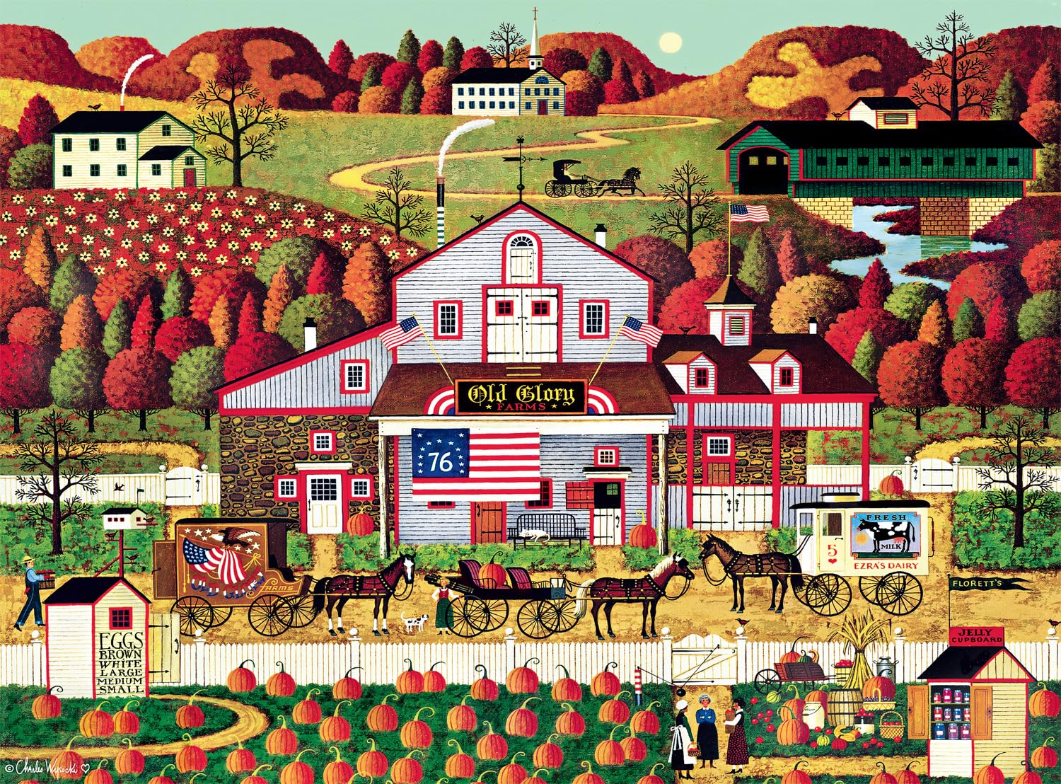 Foto 2 pulgar | Rompecabezas Buffalo Games Charles Wysocki Granjas Otoñales 1000 Piezas - Venta Internacional