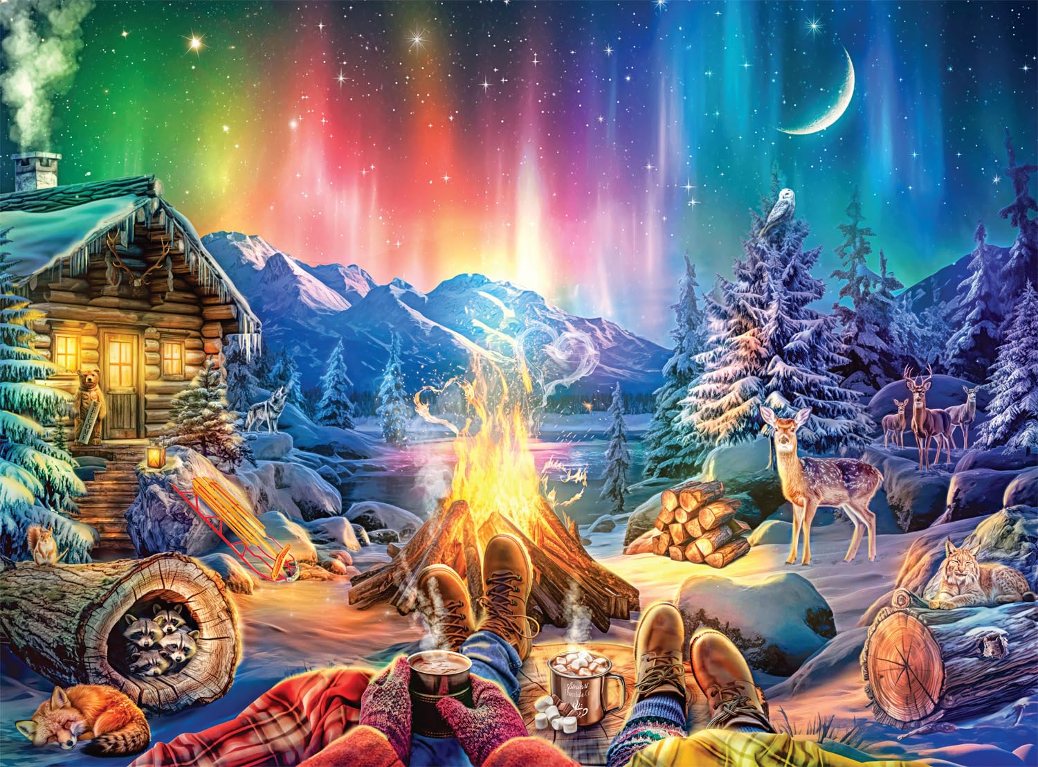 Rompecabezas Buffalo Games Winter's Night Hofire 1000 Piezas - Venta Internacional