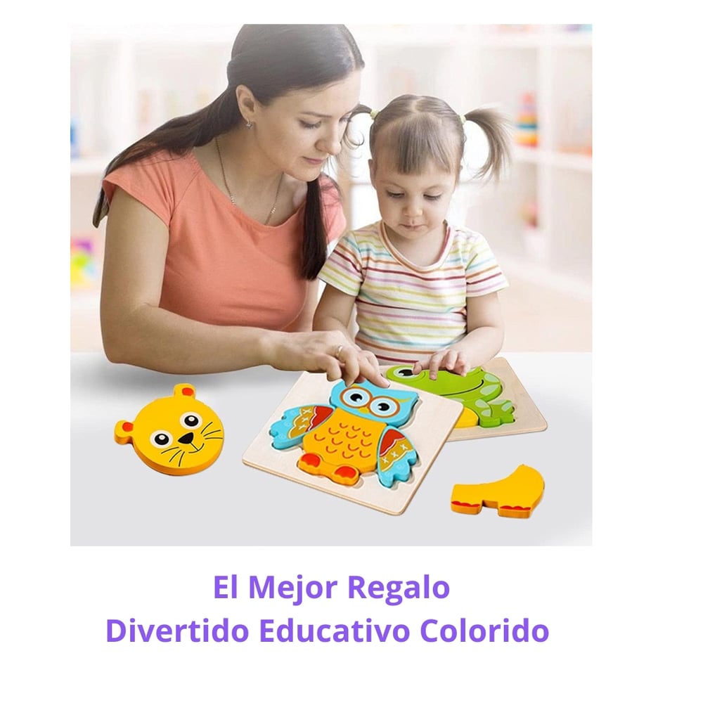 Foto 6 pulgar | Kit de Juguetes Educativos Montessori 6 Rompecabezas de Madera - Venta Internacional