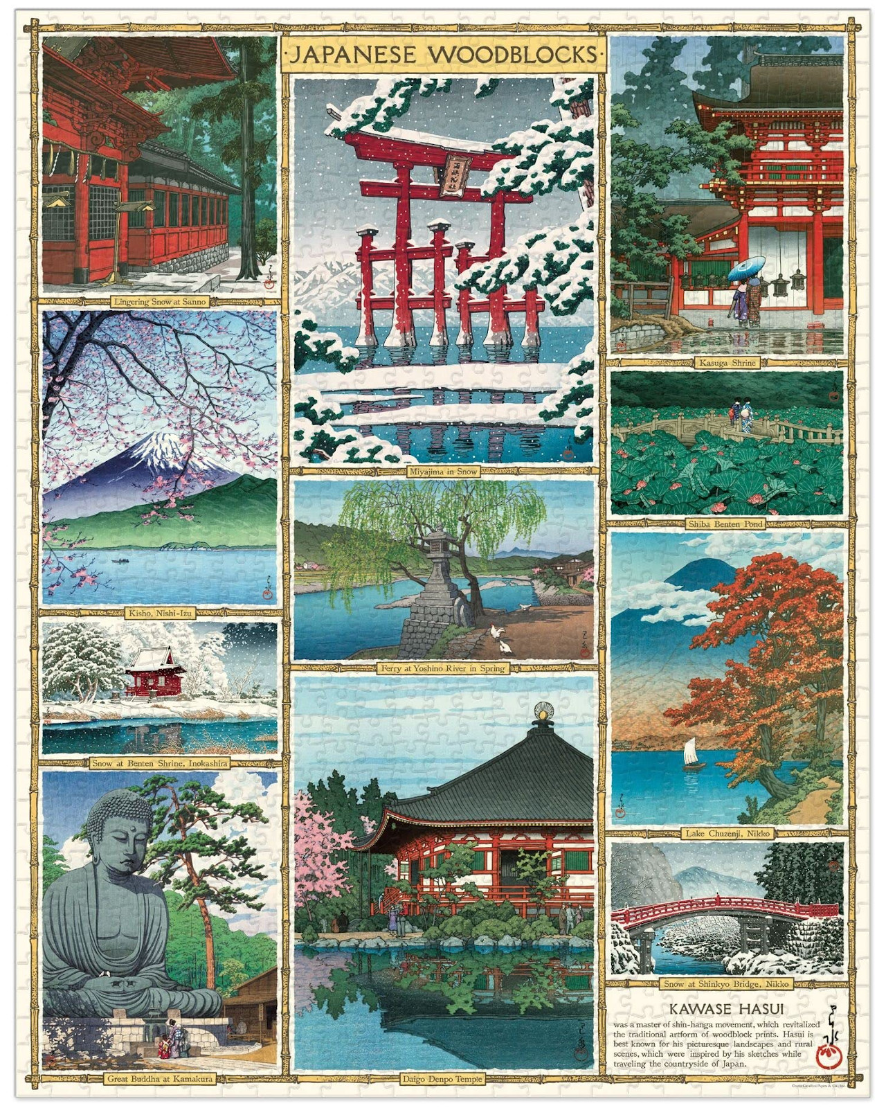 Foto 2 | Rompecabezas Cavallini Bloques Japoneses Woodblocks 1000 Piezas