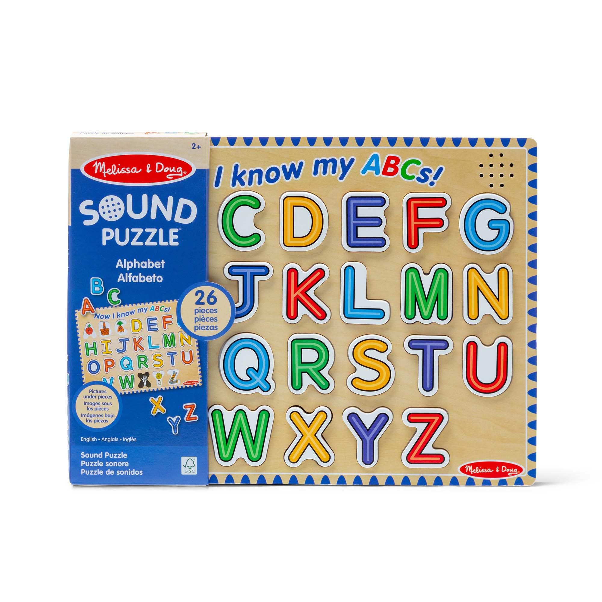 Foto 4 pulgar | Puzzle Melissa & Doug Wooden Alphabet Sound 26 Piezas Con Certificado Fsc - Venta Internacional.
