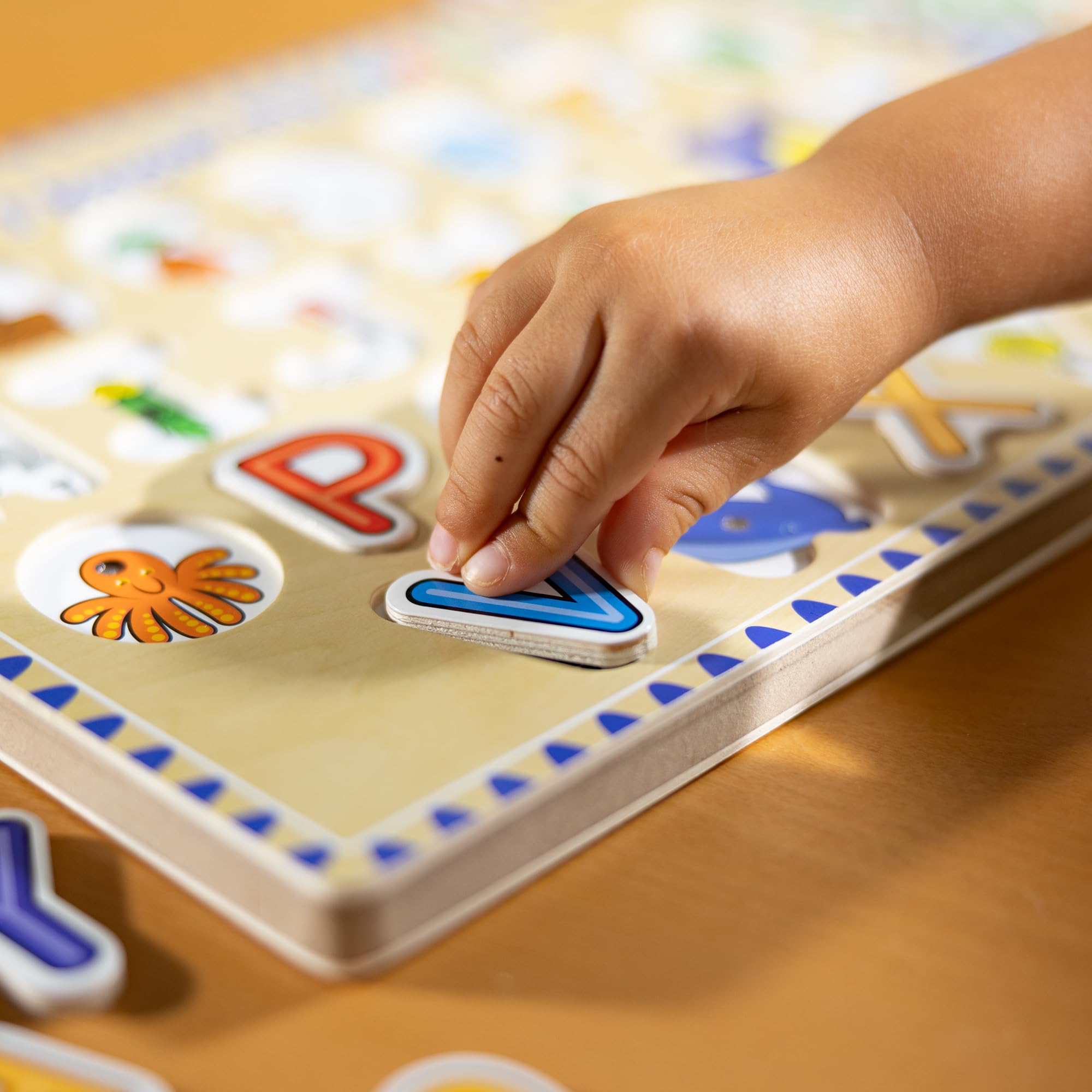 Foto 8 pulgar | Puzzle Melissa & Doug Wooden Alphabet Sound 26 Piezas Con Certificado Fsc - Venta Internacional.