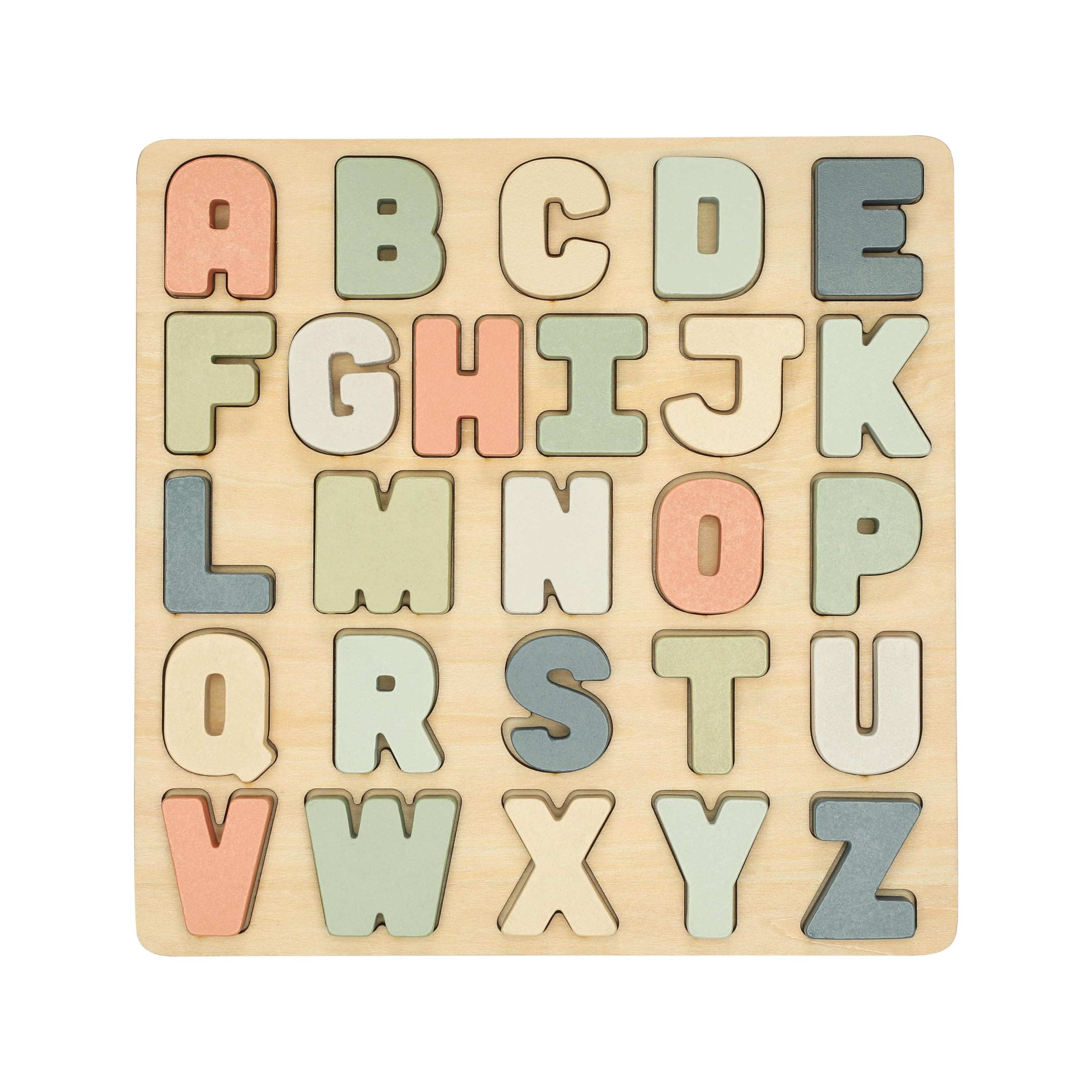 Rompecabezas De Madera Con Forma De Abecedario Con Forma De Pera Con Letras Abc Coloridas De 1 Año - Venta Internacion