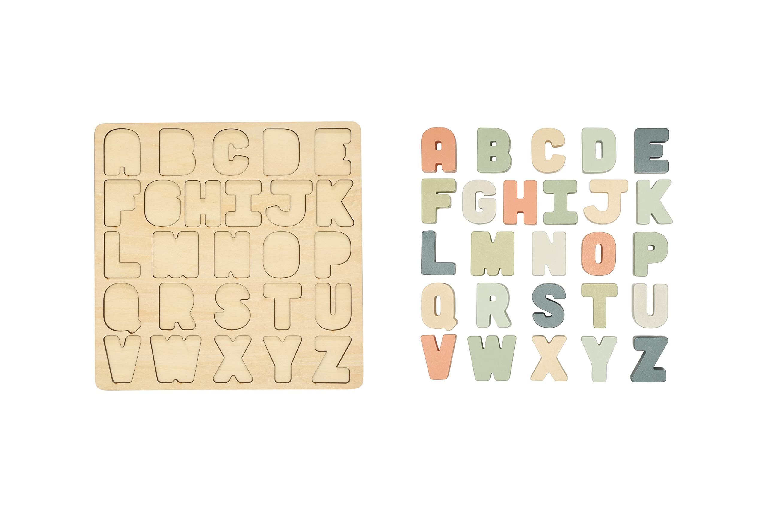 Foto 2 | Rompecabezas De Madera Con Forma De Abecedario Con Forma De Pera Con Letras Abc Coloridas De 1 Año - Venta Internacion