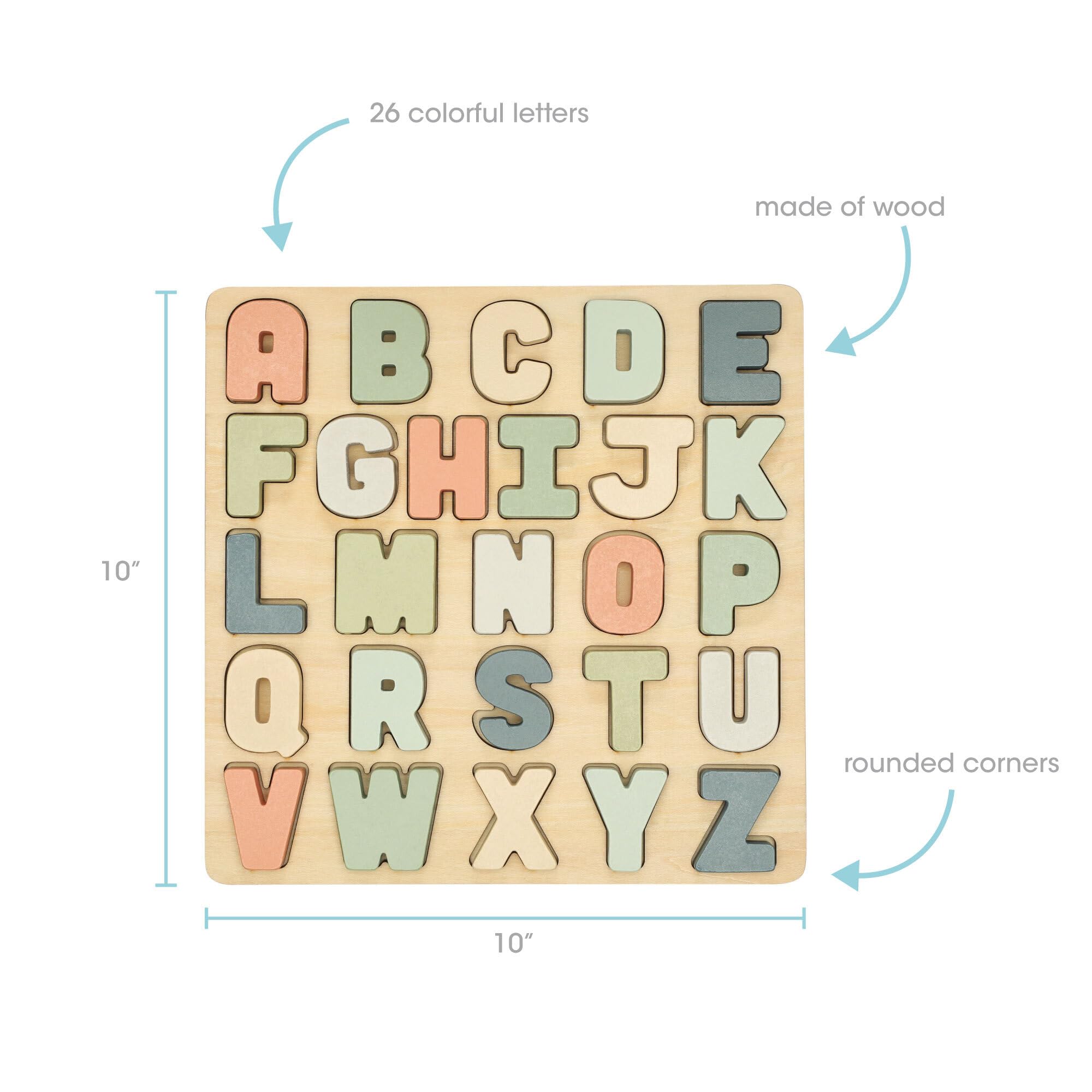 Foto 5 pulgar | Rompecabezas De Madera Con Forma De Abecedario Con Forma De Pera Con Letras Abc Coloridas De 1 Año - Venta Internacion