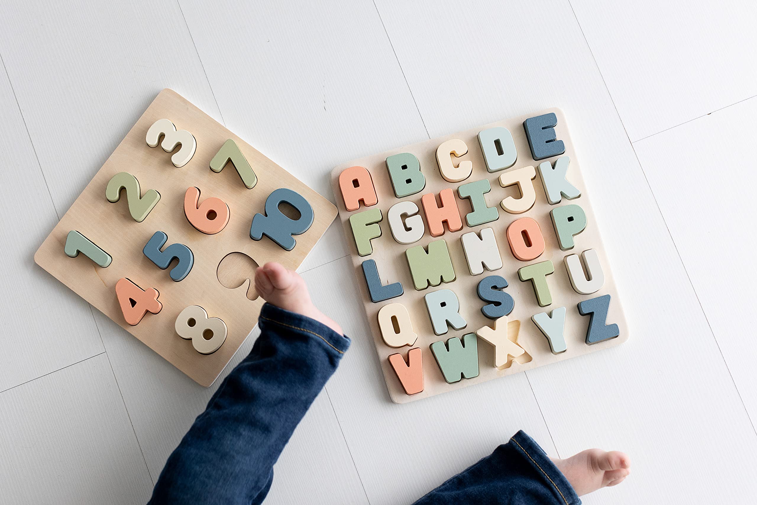 Foto 5 | Rompecabezas De Madera Con Forma De Abecedario Con Forma De Pera Con Letras Abc Coloridas De 1 Año - Venta Internacion