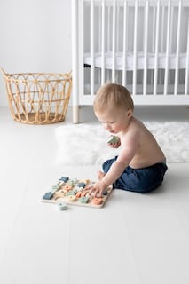 Foto 7 | Rompecabezas De Madera Con Forma De Abecedario Con Forma De Pera Con Letras Abc Coloridas De 1 Año - Venta Internacion