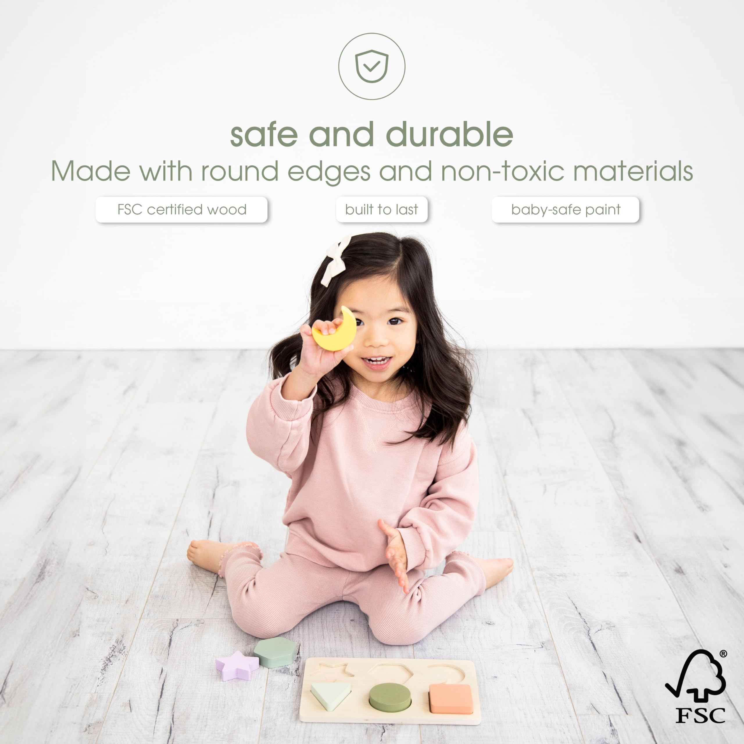Foto 4 | Rompecabezas De Formas De Madera Pearhead Montessori Para El Desarrollo Temprano - Venta Internacional.