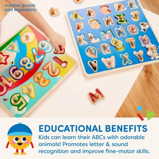 Foto 2 | Puzle De Madera Battat Abc Puzzle Para Niños Pequeños A Partir De 2 Años - Venta Internacional.