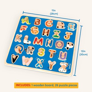Foto 4 | Puzle De Madera Battat Abc Puzzle Para Niños Pequeños A Partir De 2 Años - Venta Internacional.