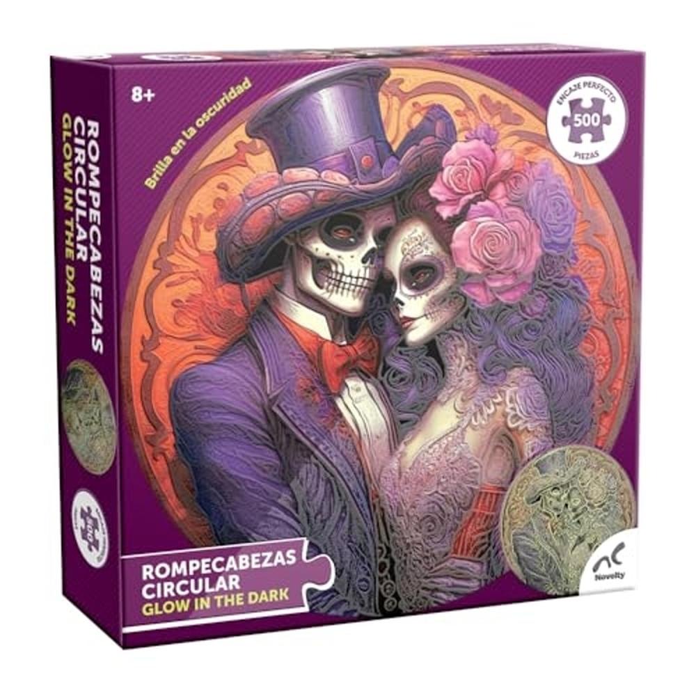 Rompecabezas Circular Glow In The Dark Catrina Lion-Novelty 500 Piezas