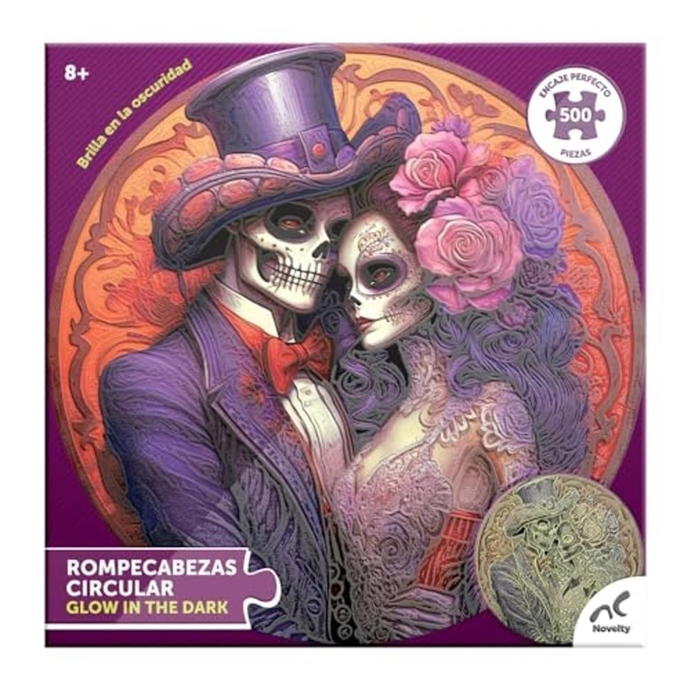 Foto 4 pulgar | Rompecabezas Circular Glow In The Dark Catrina Lion-Novelty 500 Piezas