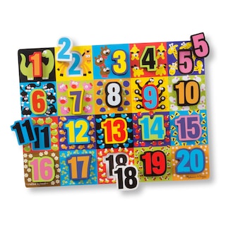 Foto 1 | Rompecabezas Gruesos Con Números Gigantes De Melissa & Doug, 20 Unidades, Madera - Venta Internacional.